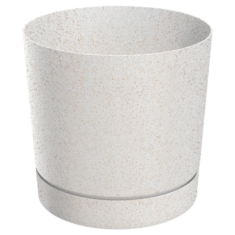 Doniczka Tubo 20cm biała ziarnisty efekt Prosperplast