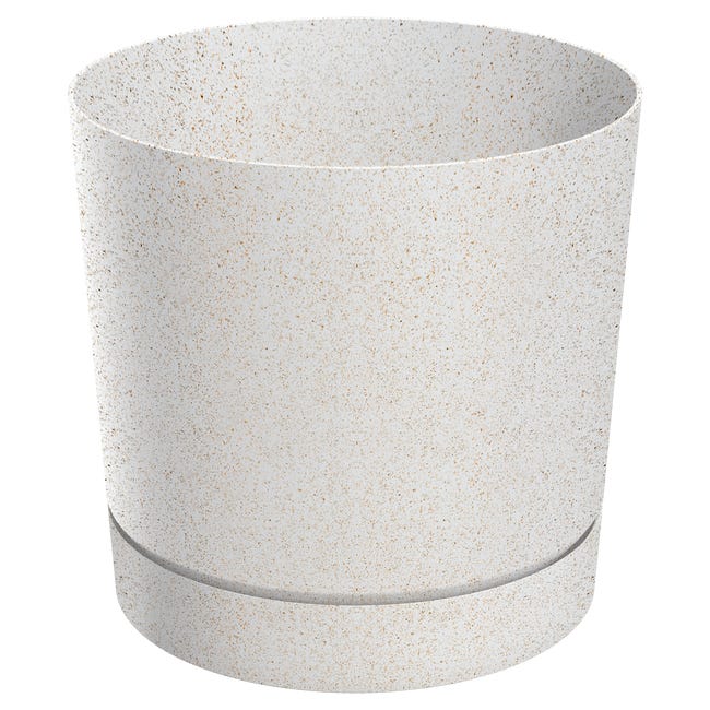 Doniczka tubo 18cm biala ziarnisty efekt prosperplast 86487301