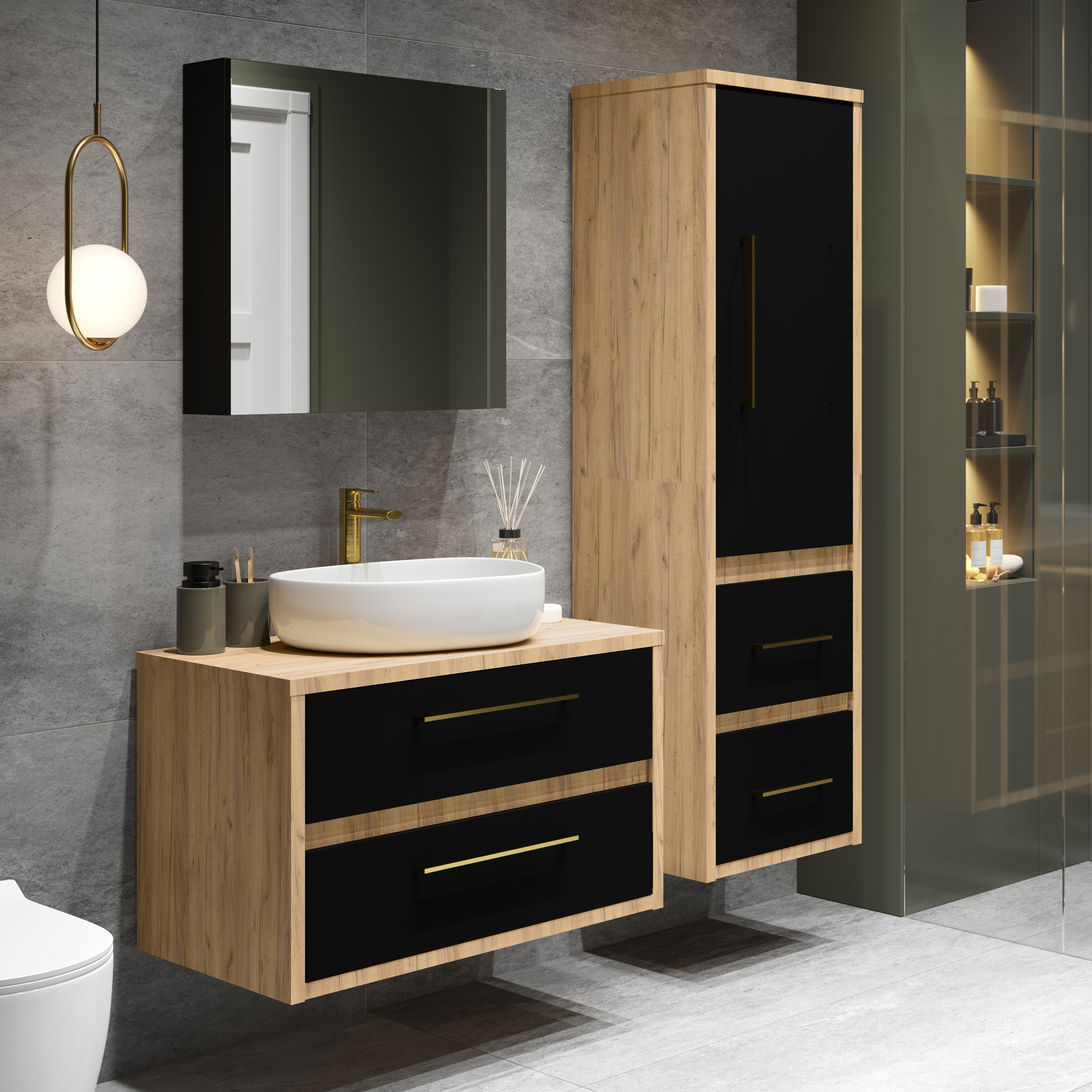 Szafka pod umywalkę Empoli 80x45x50 cm Defra - 4