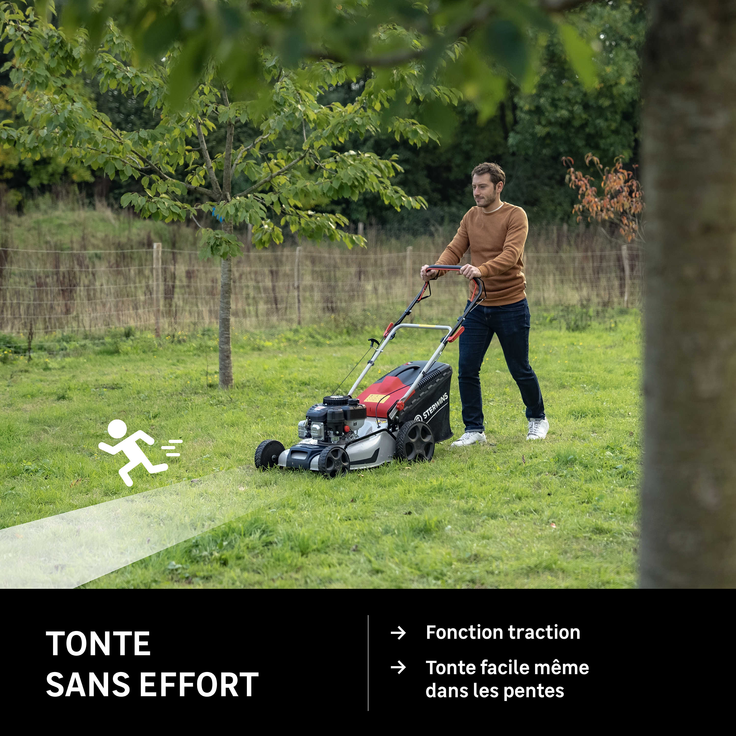 Tondeuse thermique STERWINS , 149 cm³, l.46 cm - 4