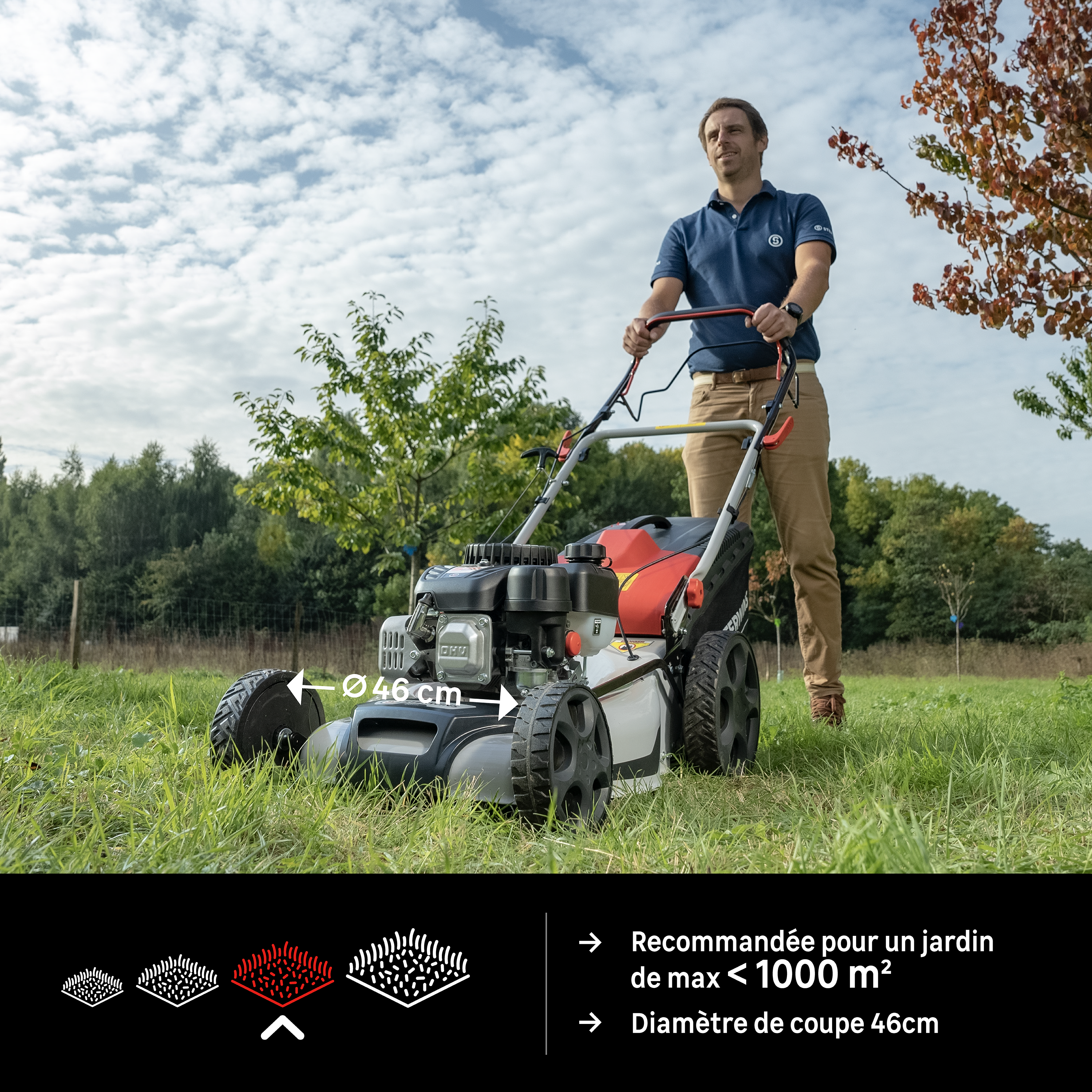 Tondeuse thermique STERWINS , 149 cm³, l.46 cm - 2