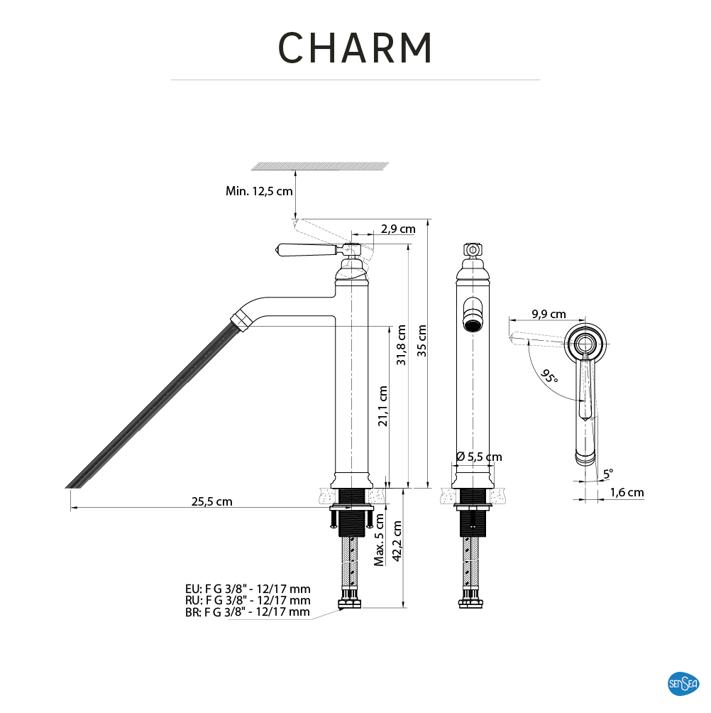 Mitigeur de lavabo chrome XL, Charm, SENSEA - 10