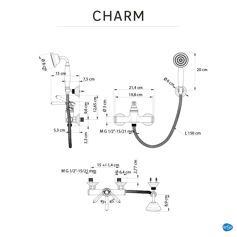 Grifo de ducha monomando SENSEA Charm cromo brillo Latón - 4