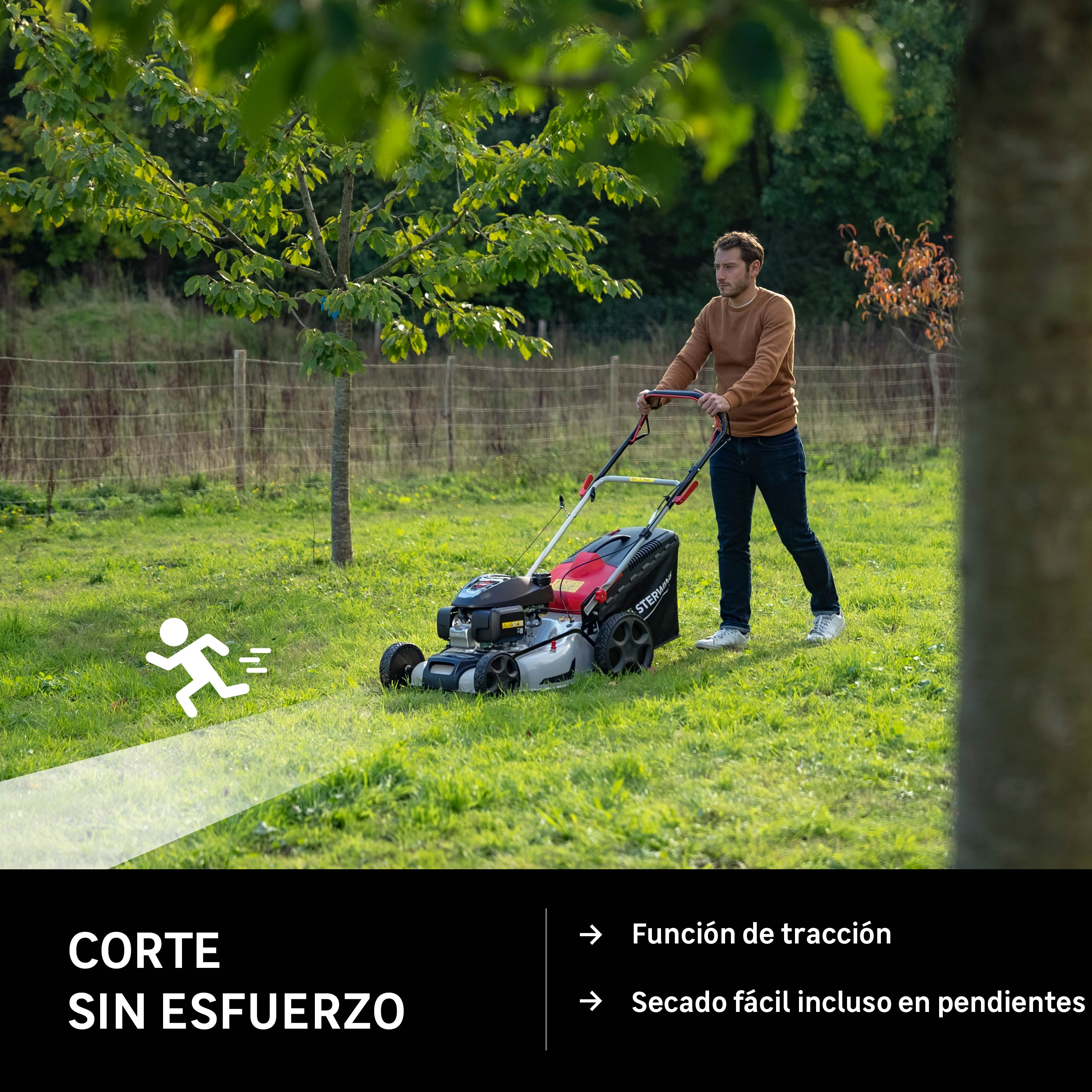 Cortacésped gasolina STERWINS PLM1-51H170.6 167cc 51 cm ancho de corte autopropulsado - 4