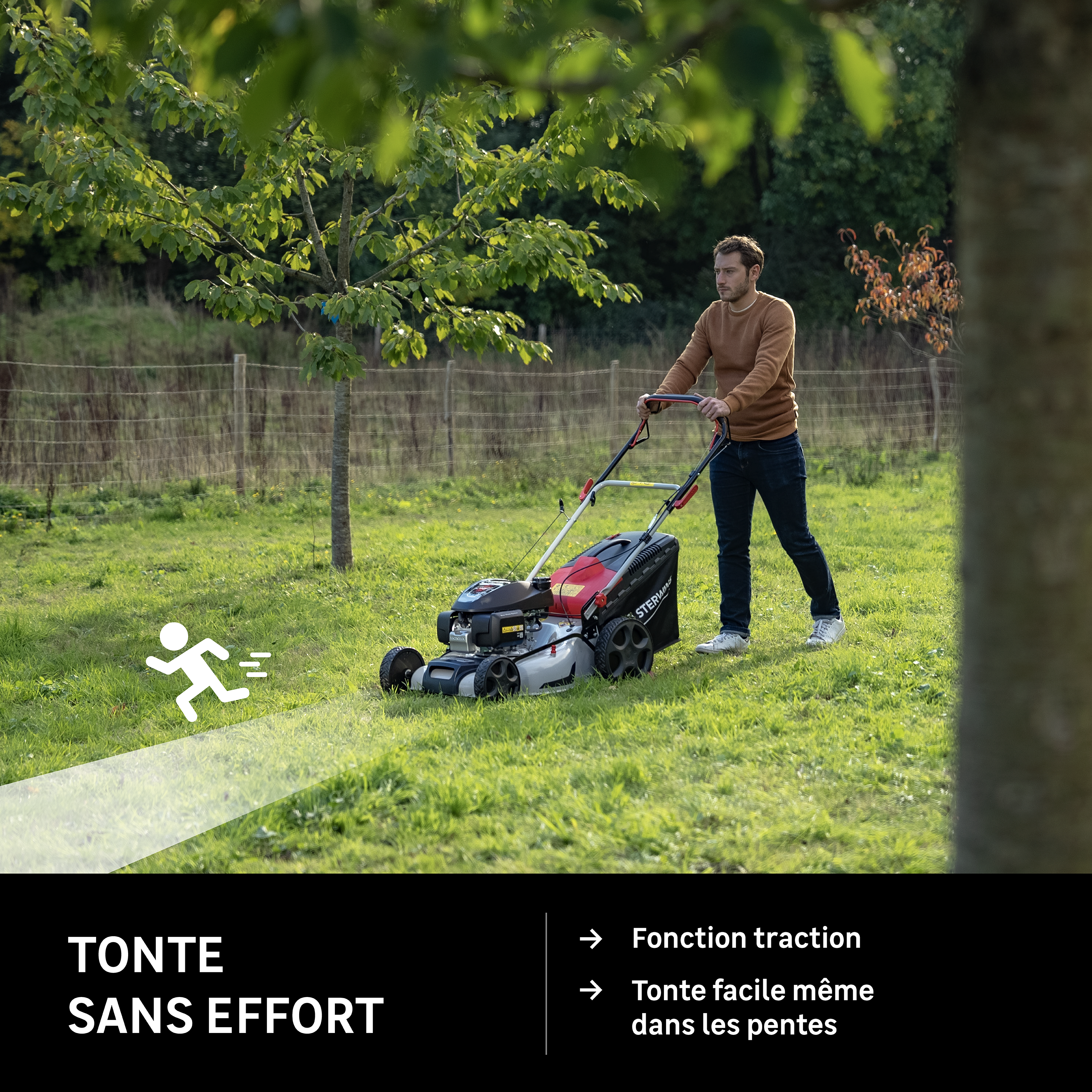 Tondeuse thermique STERWINS , 167 cm³, l.51 cm - 6