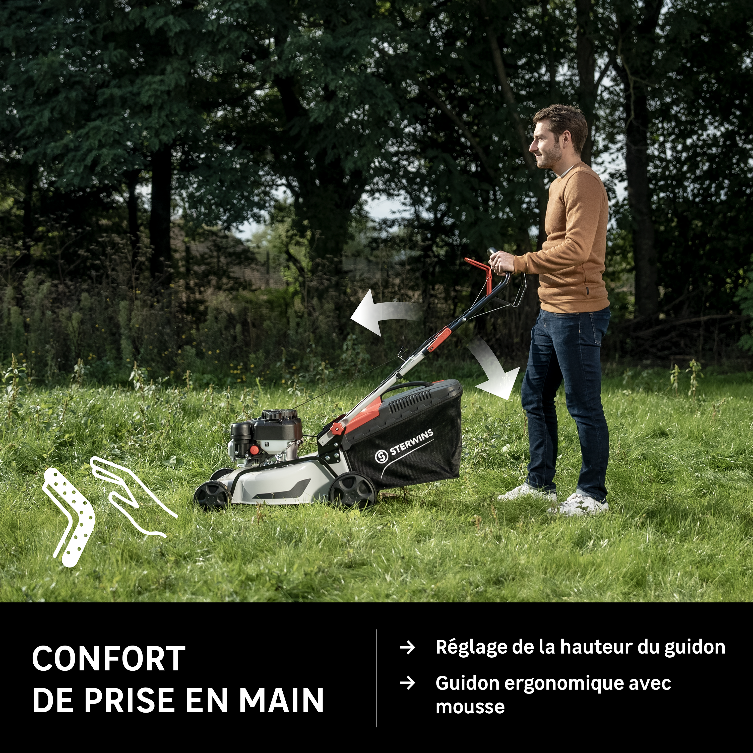 Tondeuse thermique STERWINS , 132 cm³, l.40 cm - 3