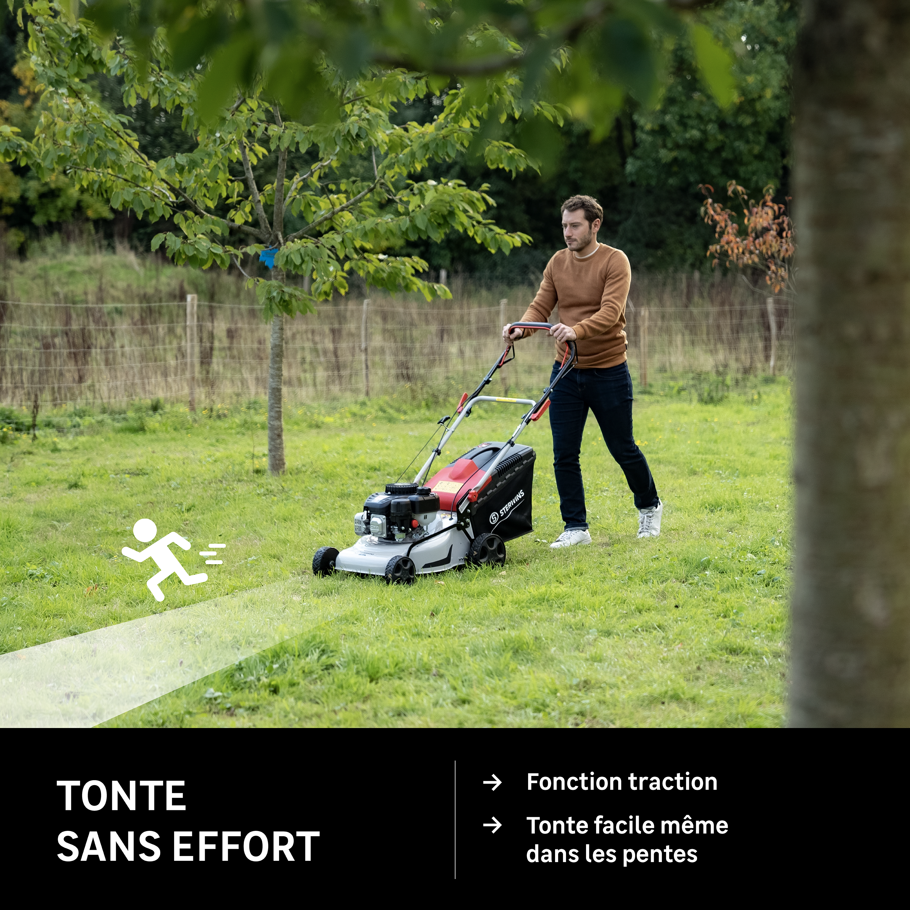 Tondeuse thermique STERWINS , 132 cm³, l.40 cm - 4