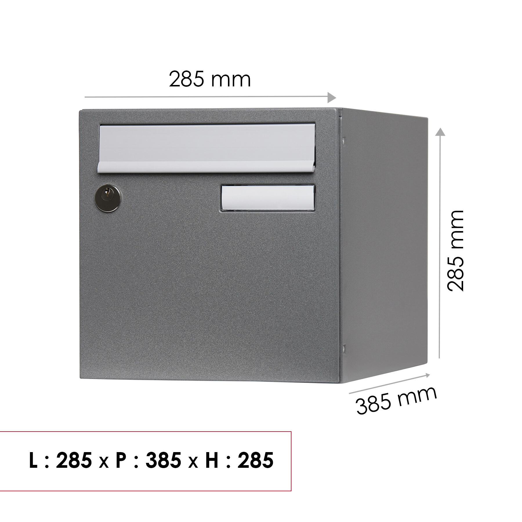 Boîte aux lettres provisoire 1 porte RENZ Planète , extérieur, acier gris - 4