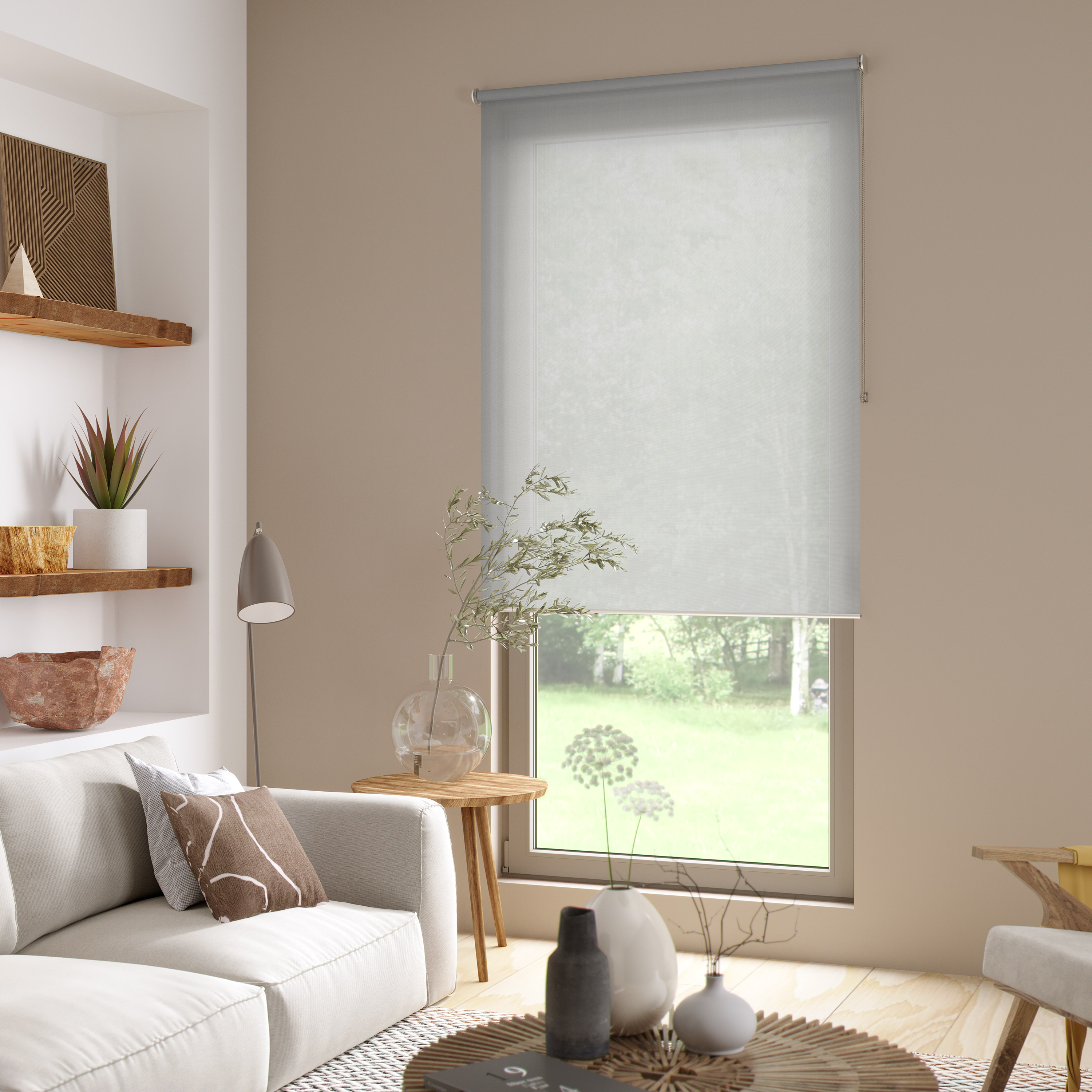 Estor enrollable translúcido samba ash gris inspire de 90x250cm