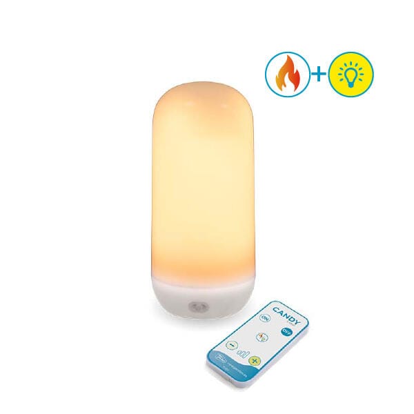 Efecto llama y luz fija en un mismo producto
