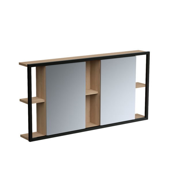 Armoire de toilette sans éclairage l.120 cm H.60 cm P.15 cm, beige Hudson