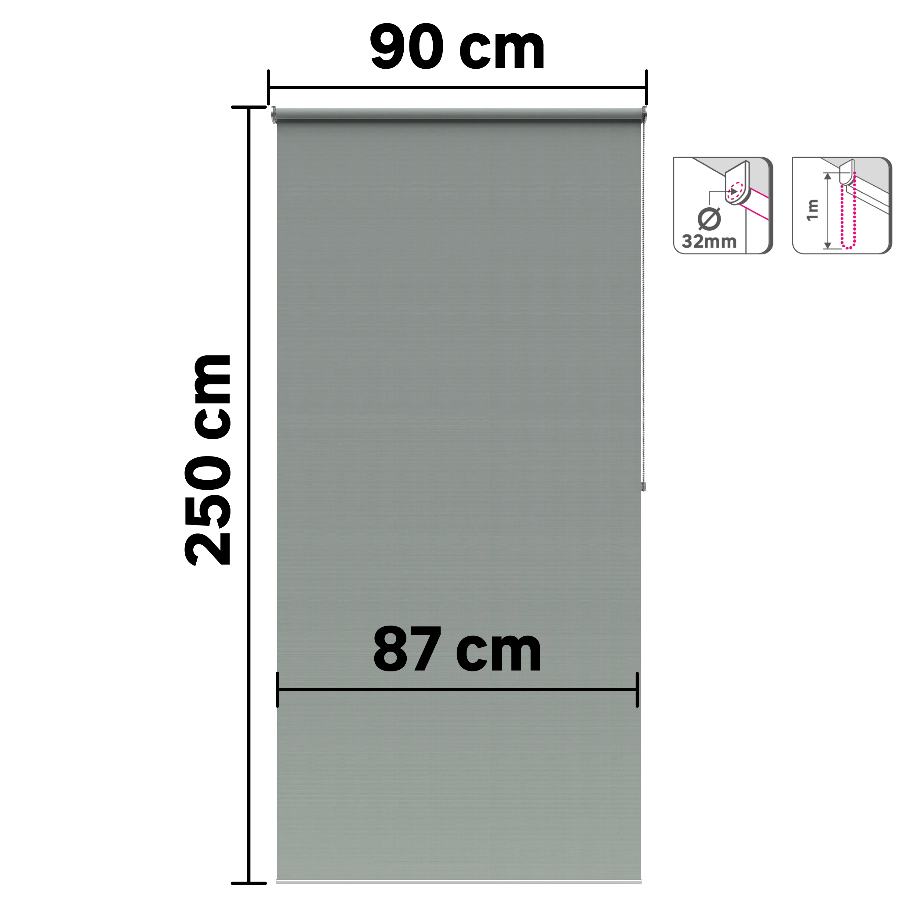 Estore de rolo translúcido Samba 90 x 250 cm sage Inspire - 6