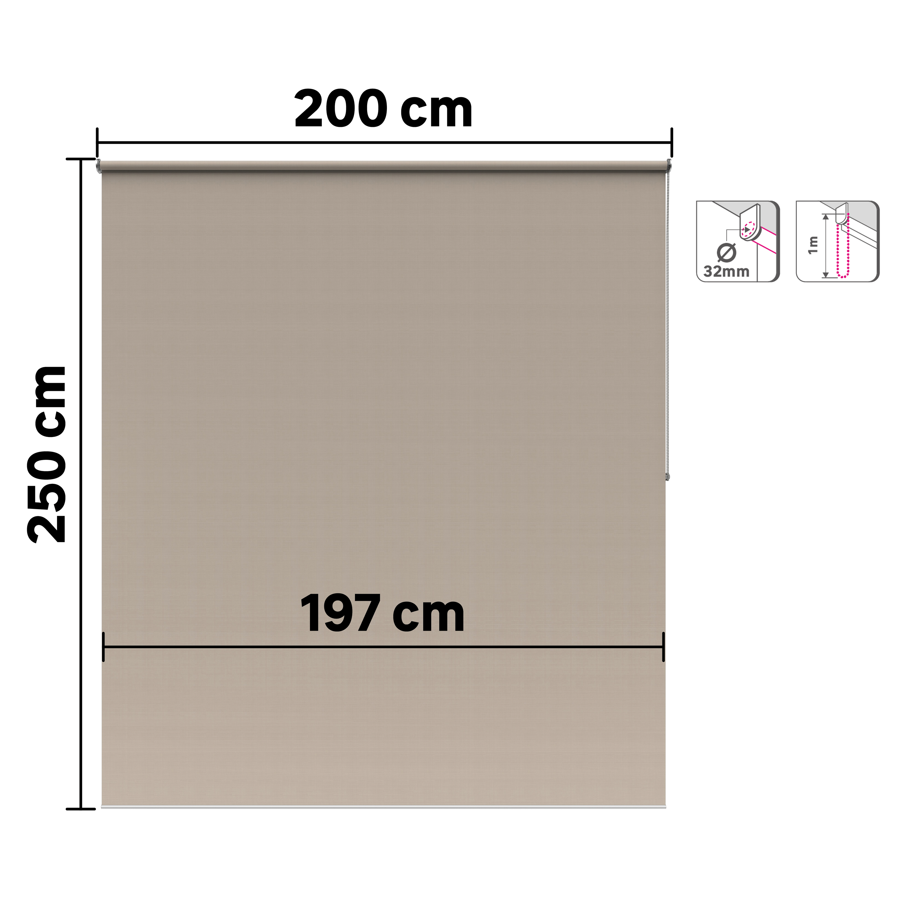 Estore de rolo 200 x 250 cm samba fossil Inspire - 6