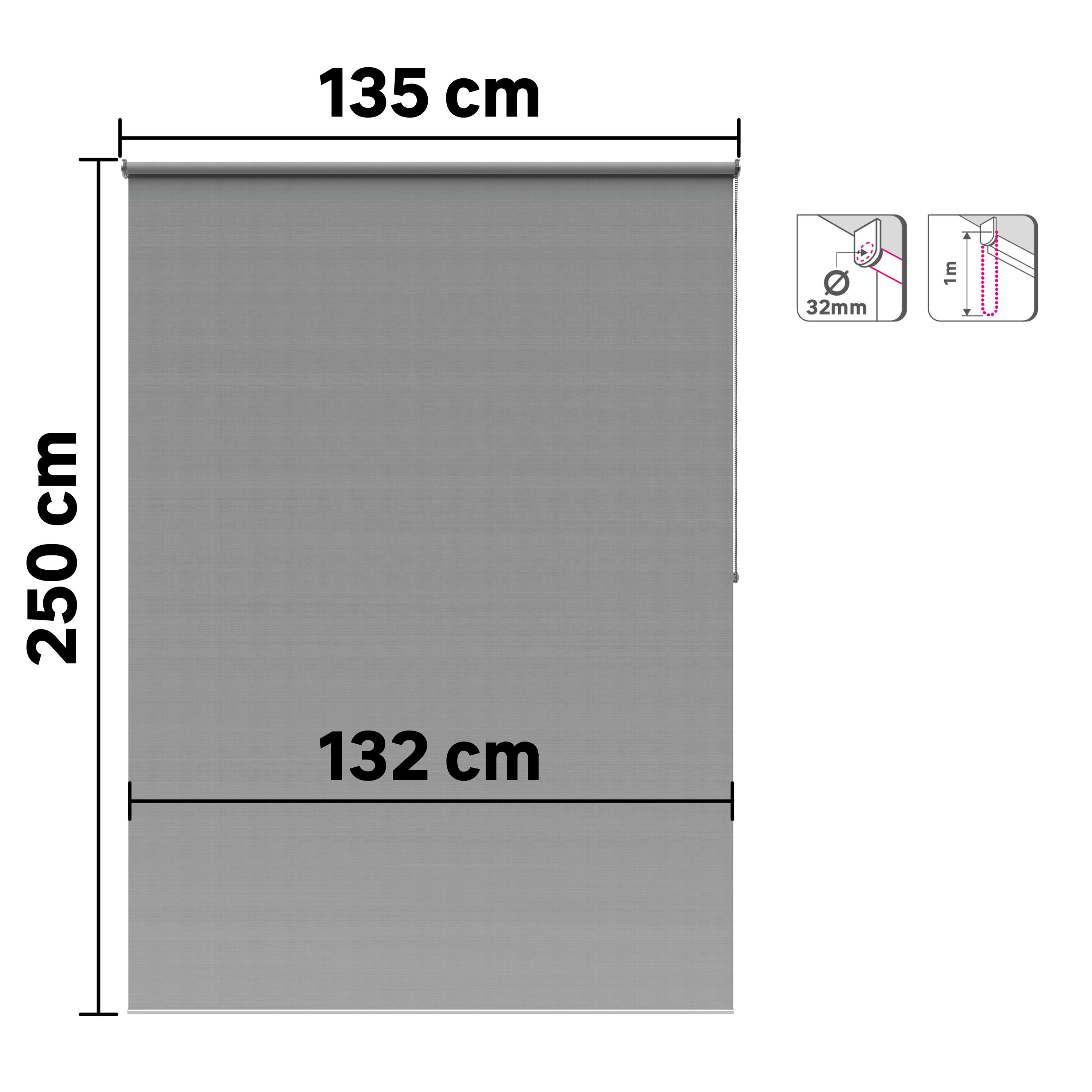 Estore de rolo 135 x 250 cm samba granito Inspire - 7