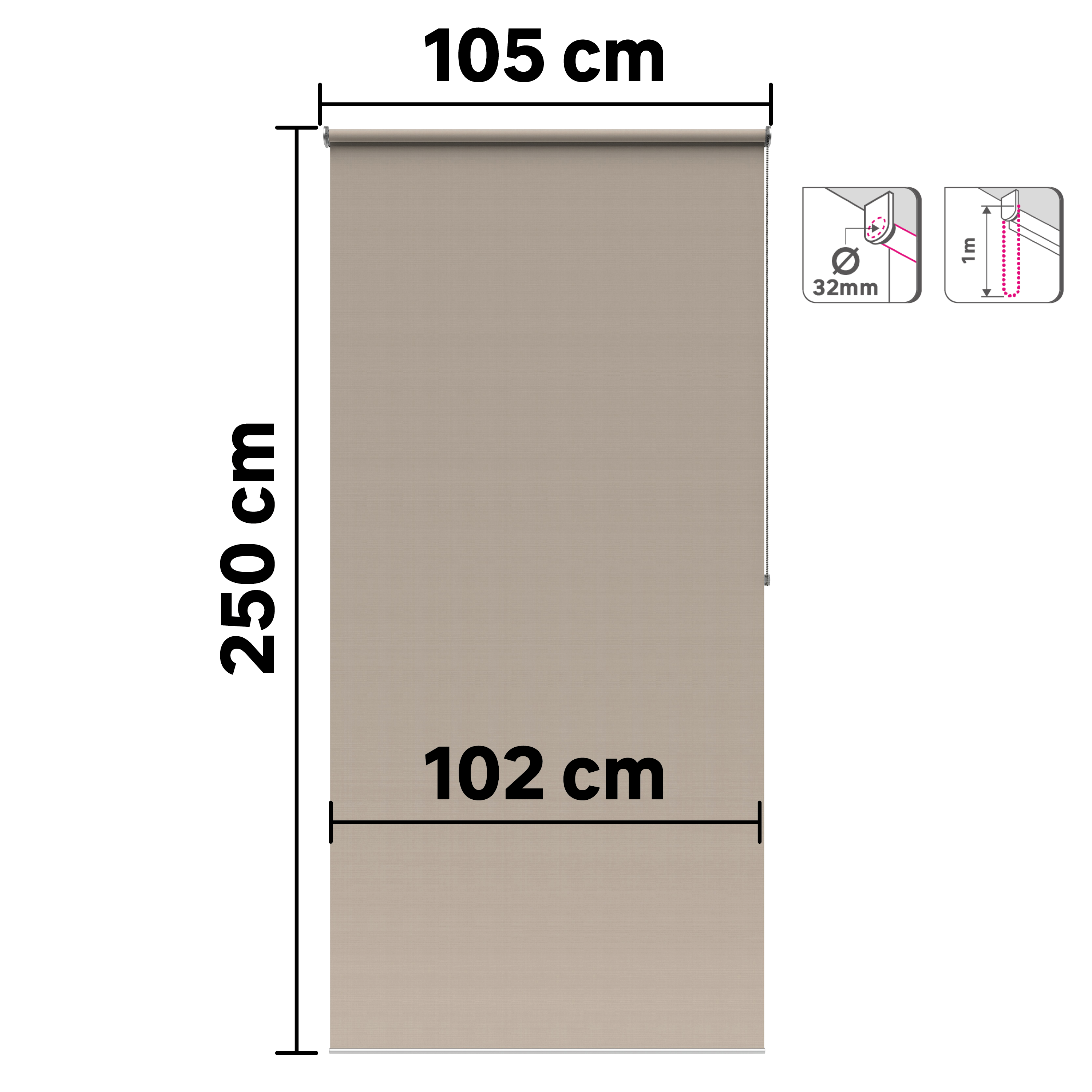 Estore de rolo 105 x 250 cm samba fossil Inspire - 6