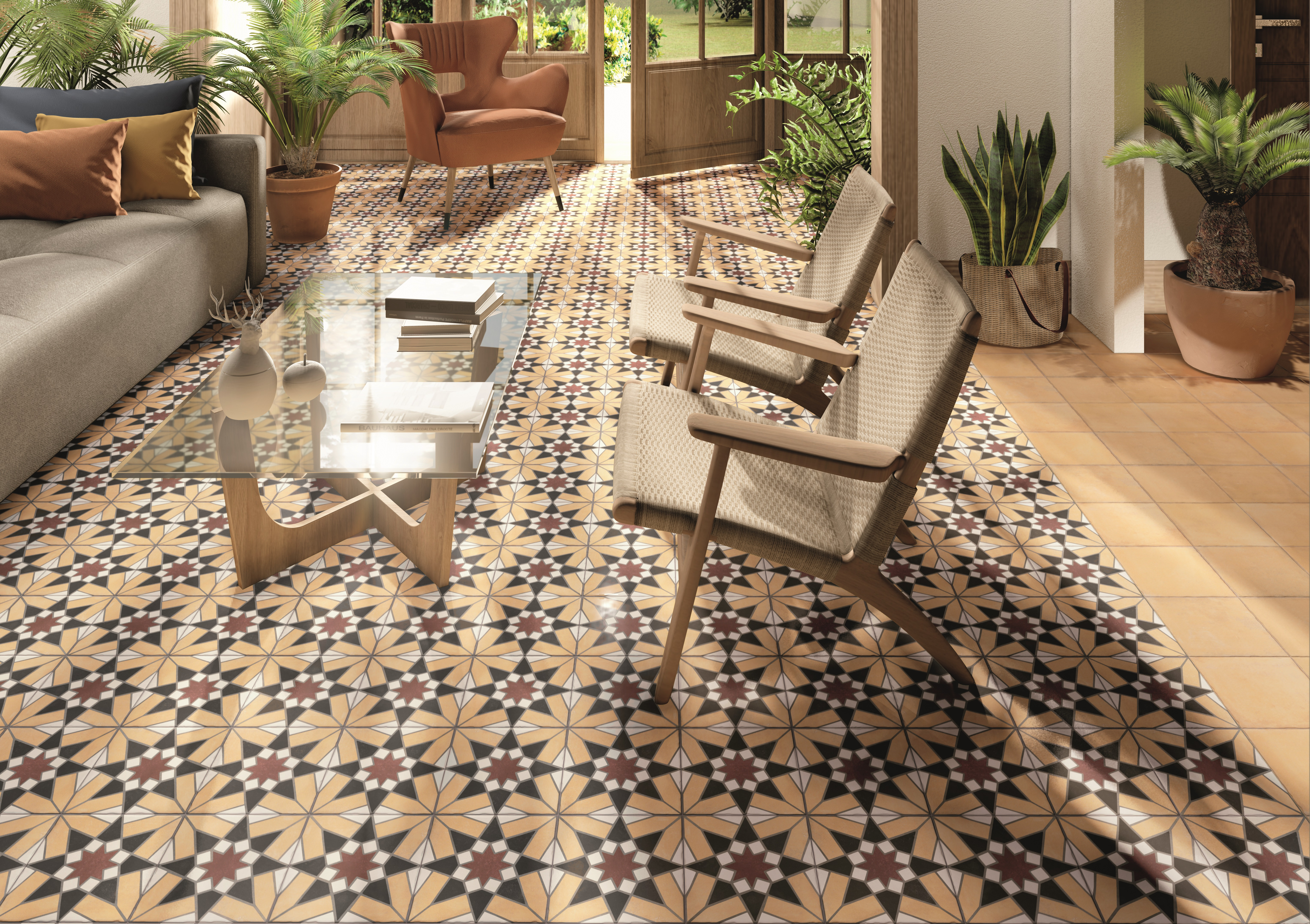 Suelo/azulejo porcelánico nostalgy efecto hidráulico honey sevilla 20x20 cm c2