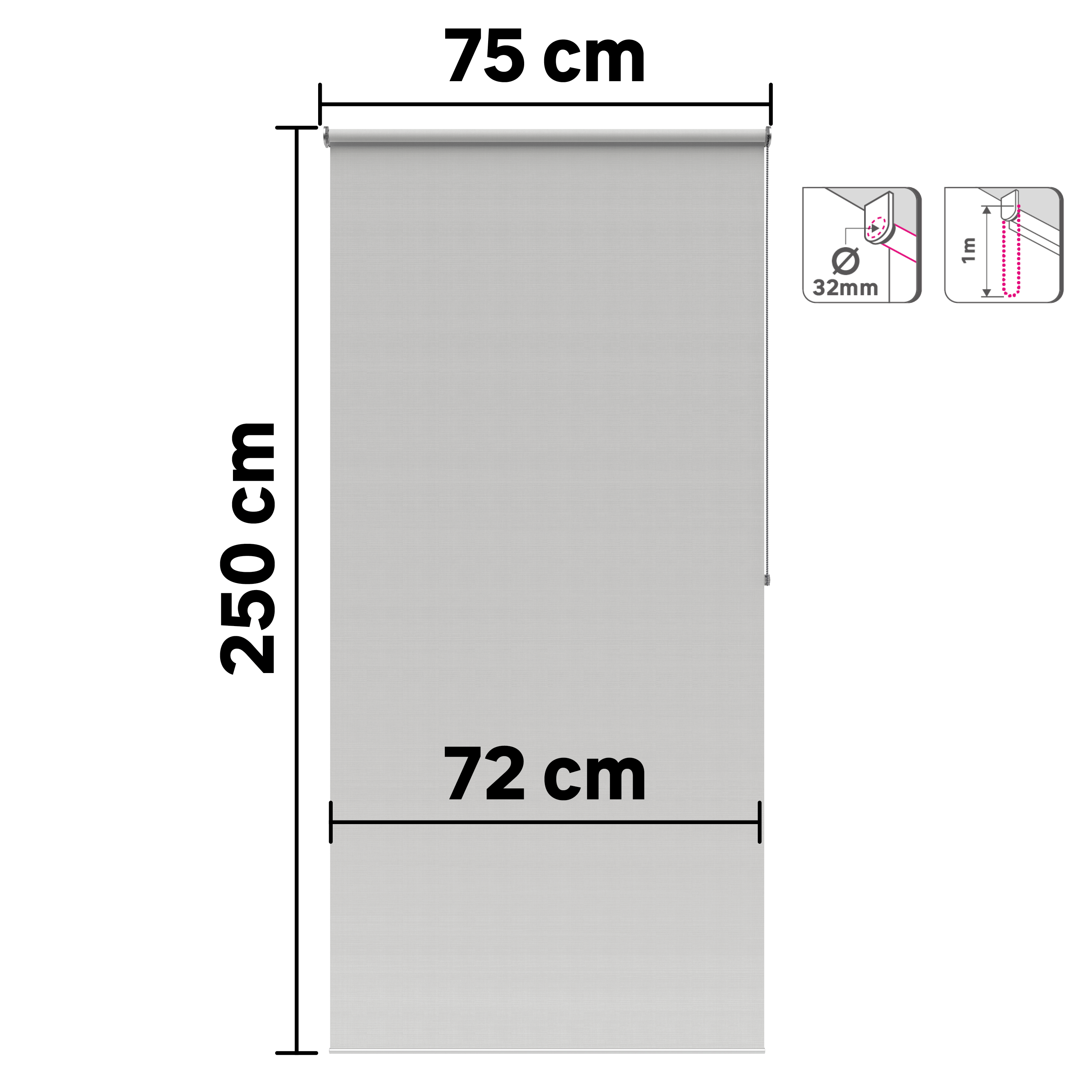 Estore de rolo 75 x 250 cm samba cinza Inspire - 6