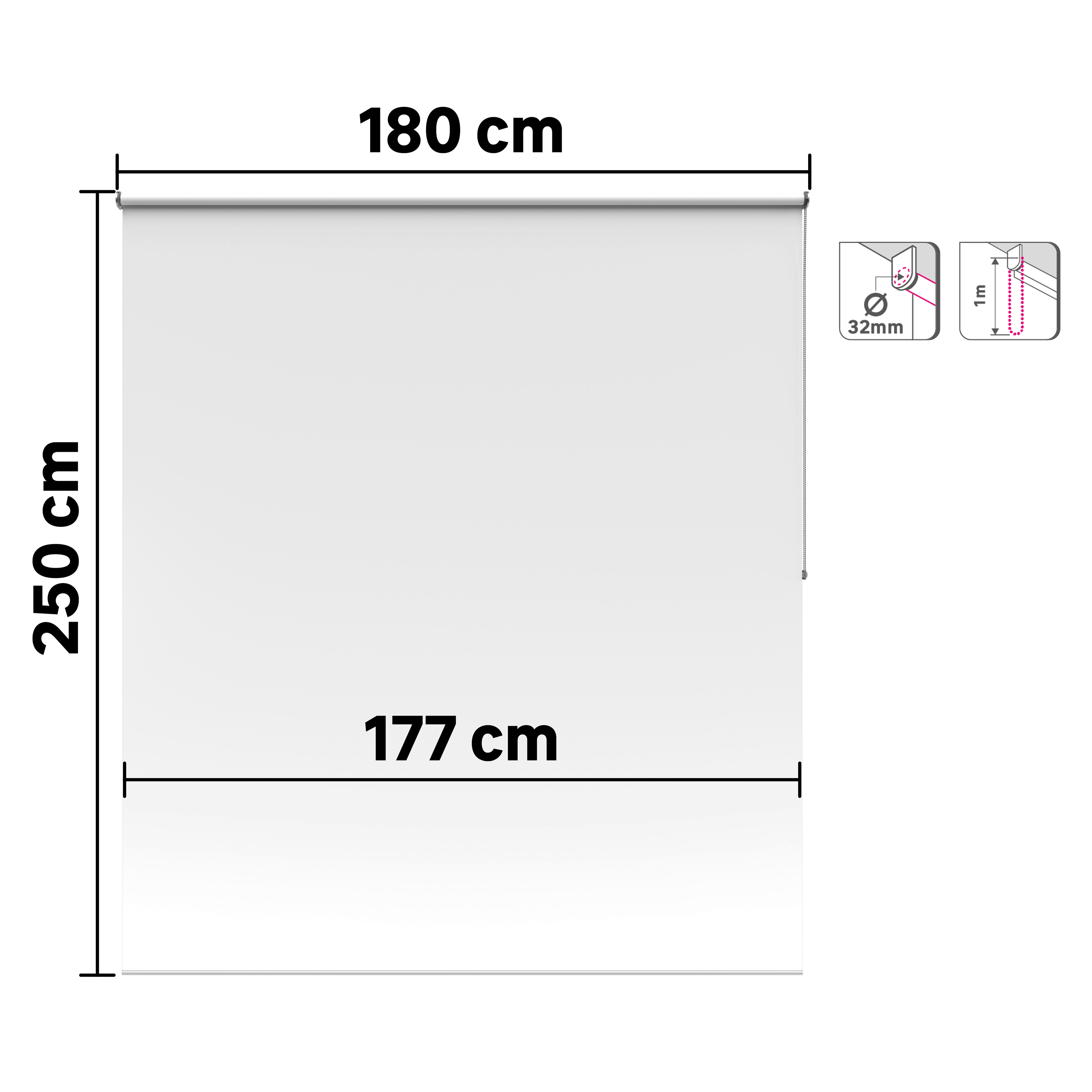 Estore de rolo 180 x 250 cm samba branco Inspire - 8