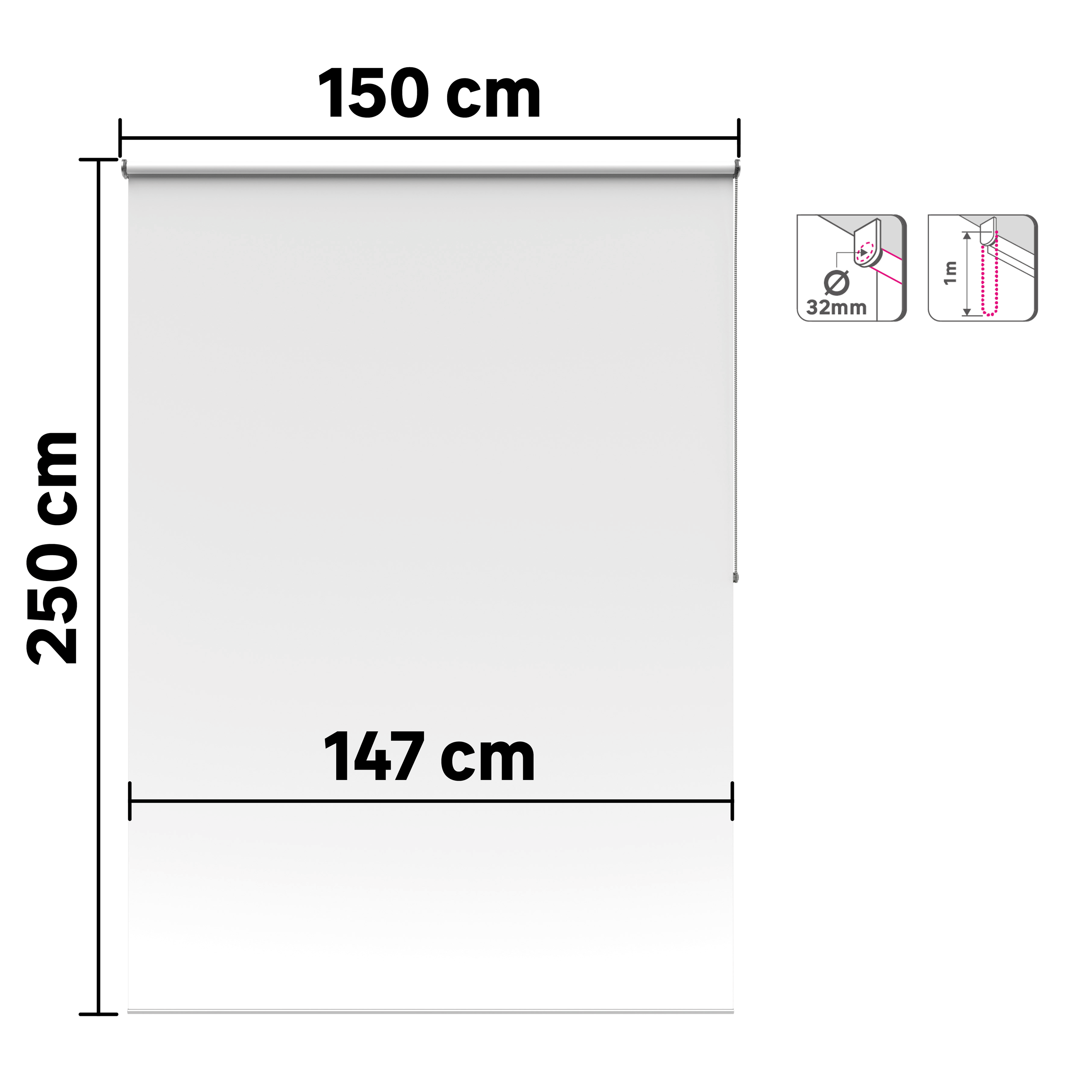Estore de rolo 150 x 250 cm samba branco Inspire - 6