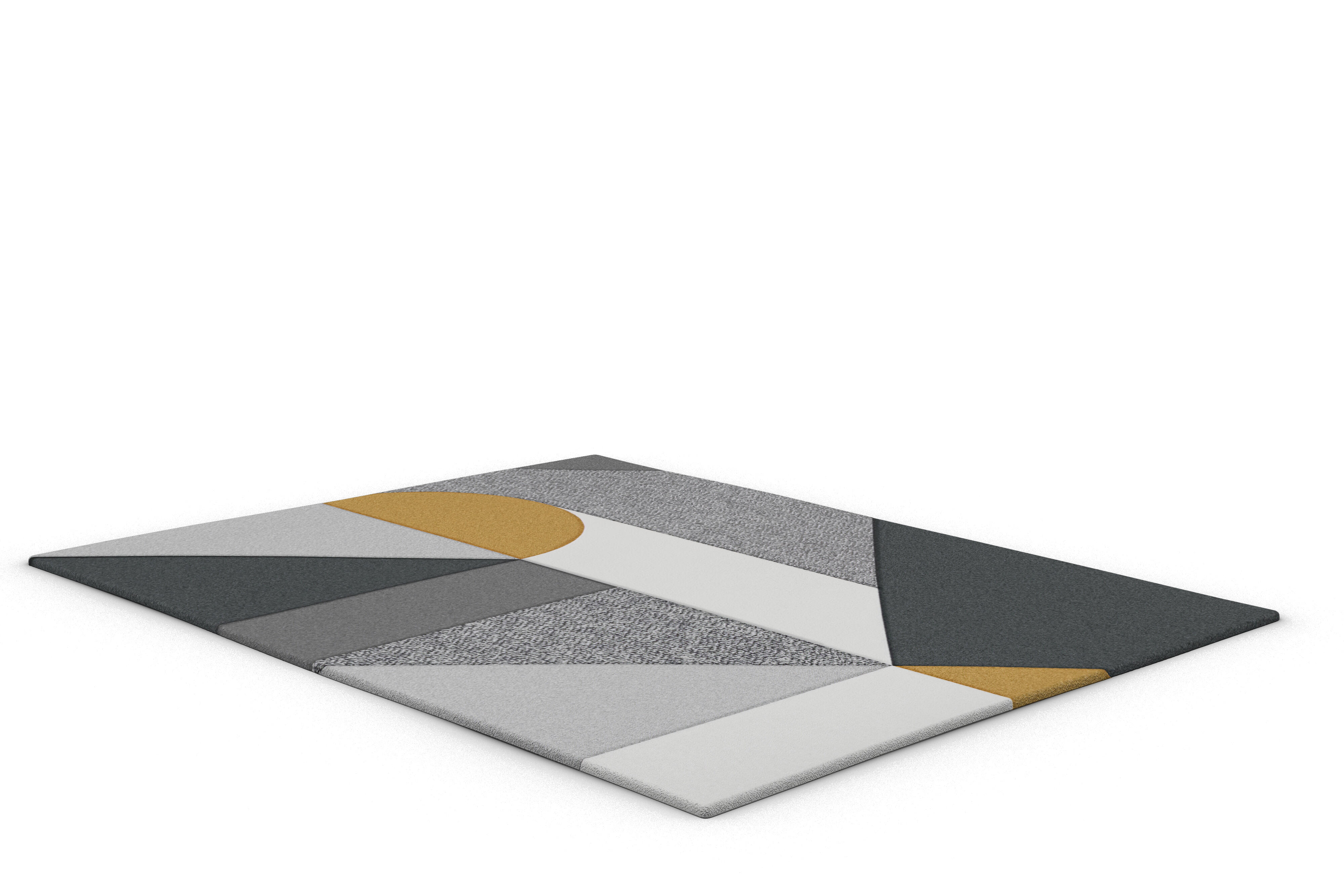 Tapis jaune rectangulaire, l.150 x L.200 cm Geo - 3