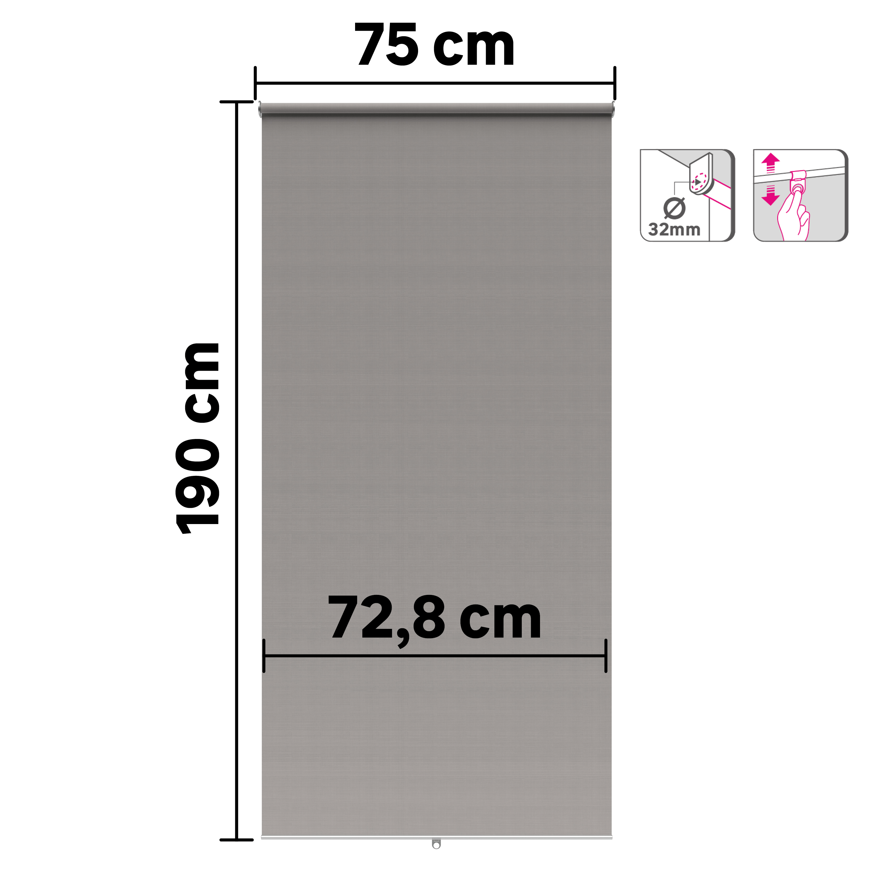 Tenda a rullo filtrante cordless INSPIRE Samba grigio chiaro 75x190 cm - 8