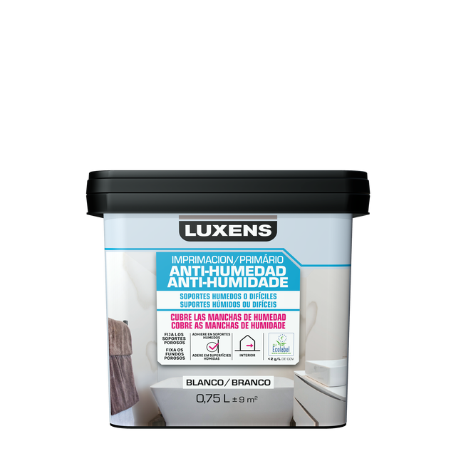 Primário anti-humidade 0,75 L para paredes húmidas e díficeis Luxens