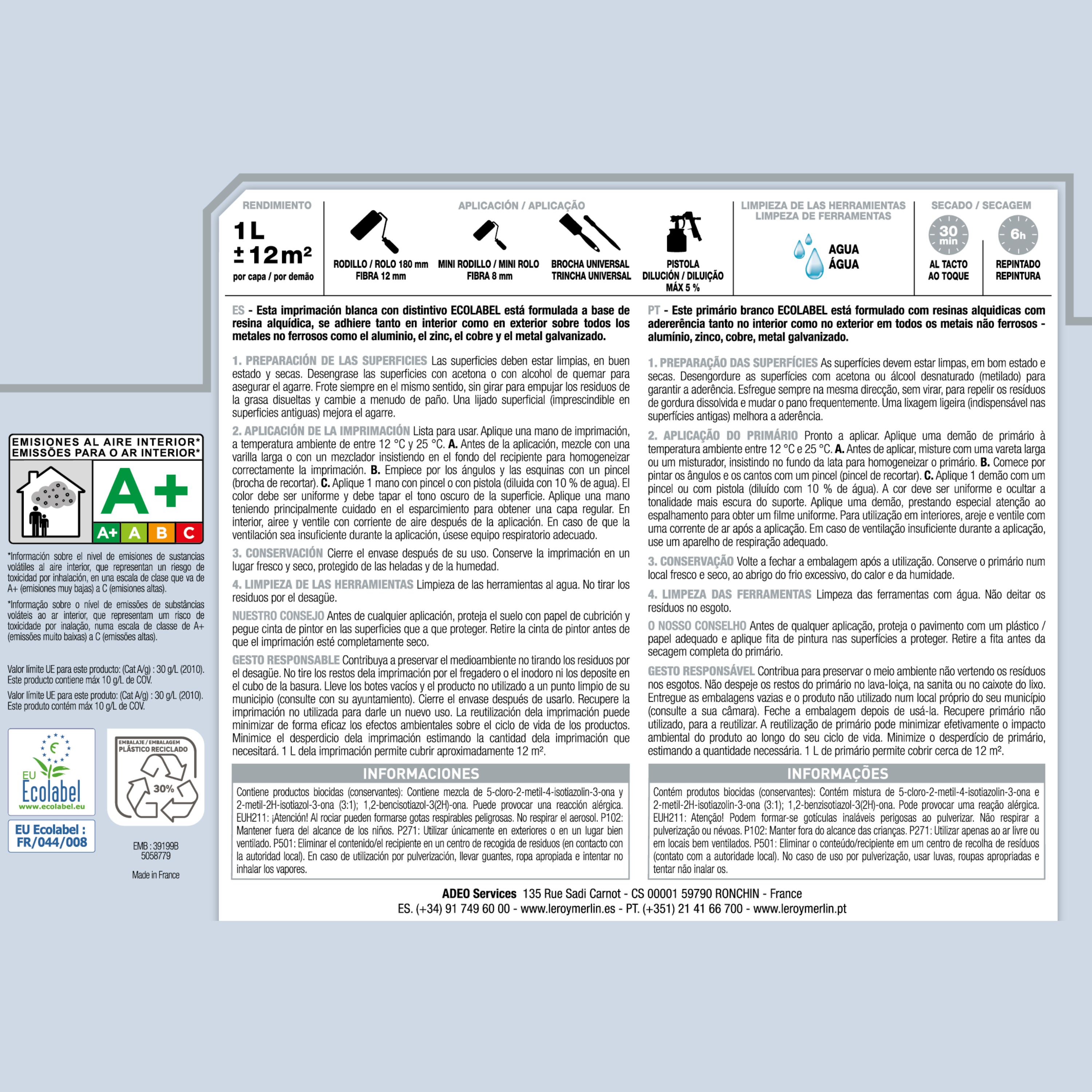 Primário LUXENS para alumínio e galvanizado interior/exterior 1l - 2