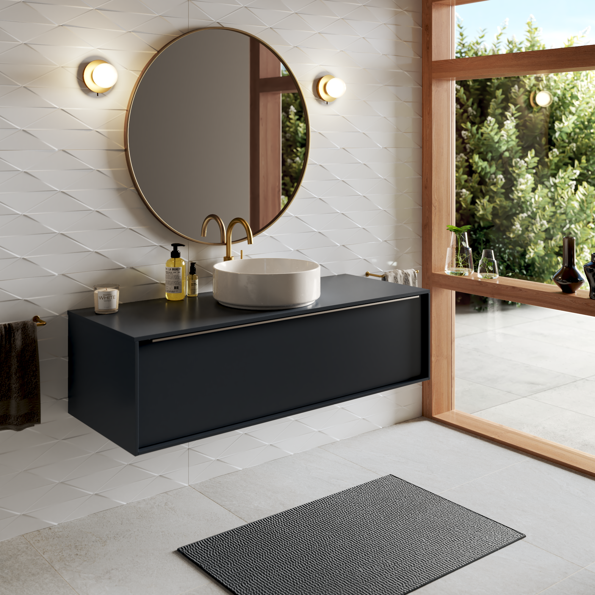 Specchio GLAM tondo in metallo dorato Ø 61 cm INSPIRE - 14