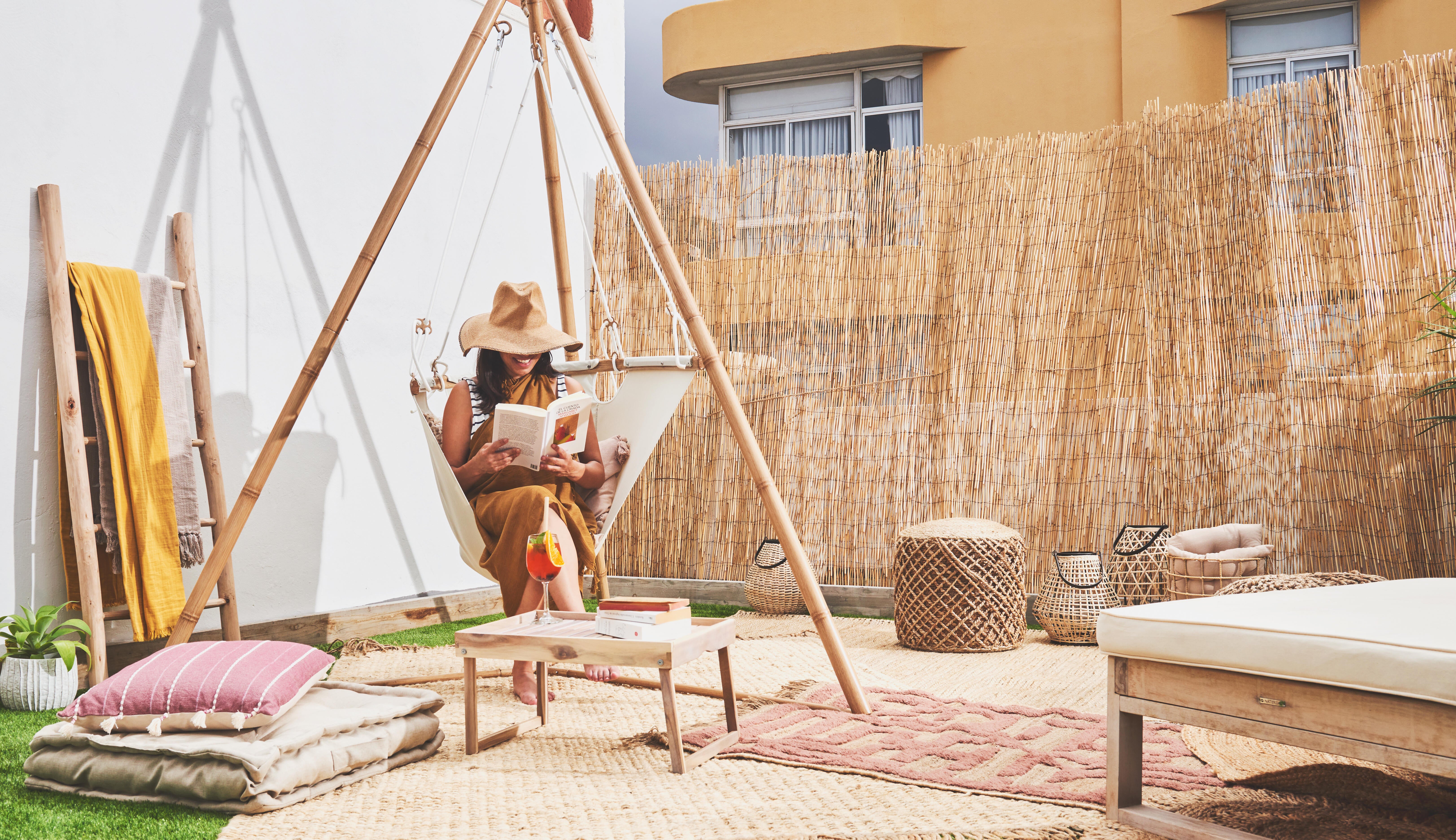 Cesto de bambu cuadricula 30x30 cm castanho - 6