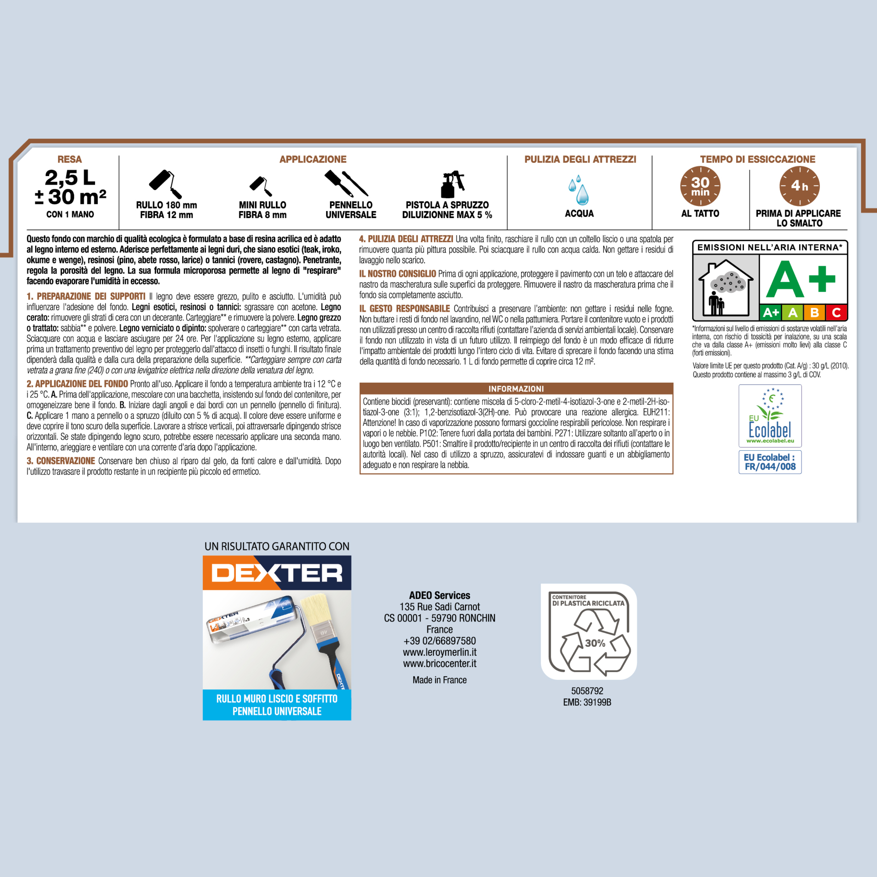 Fondo per pittura su legno LUXENS base acqua 2.5 L 3.32 Kg - 5