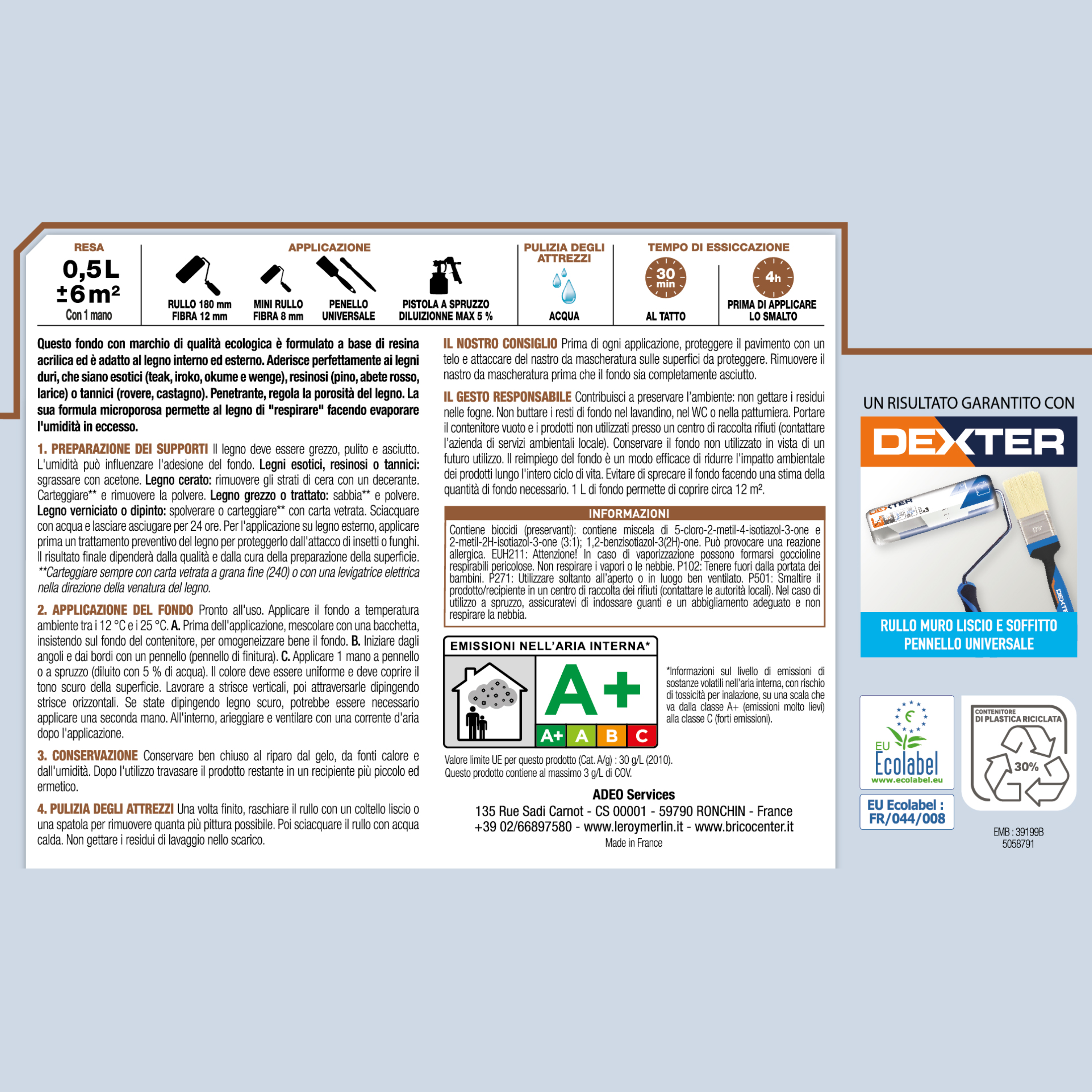 Fondo per pittura su legno LUXENS base acqua 0.5 L 0.64 Kg - 5