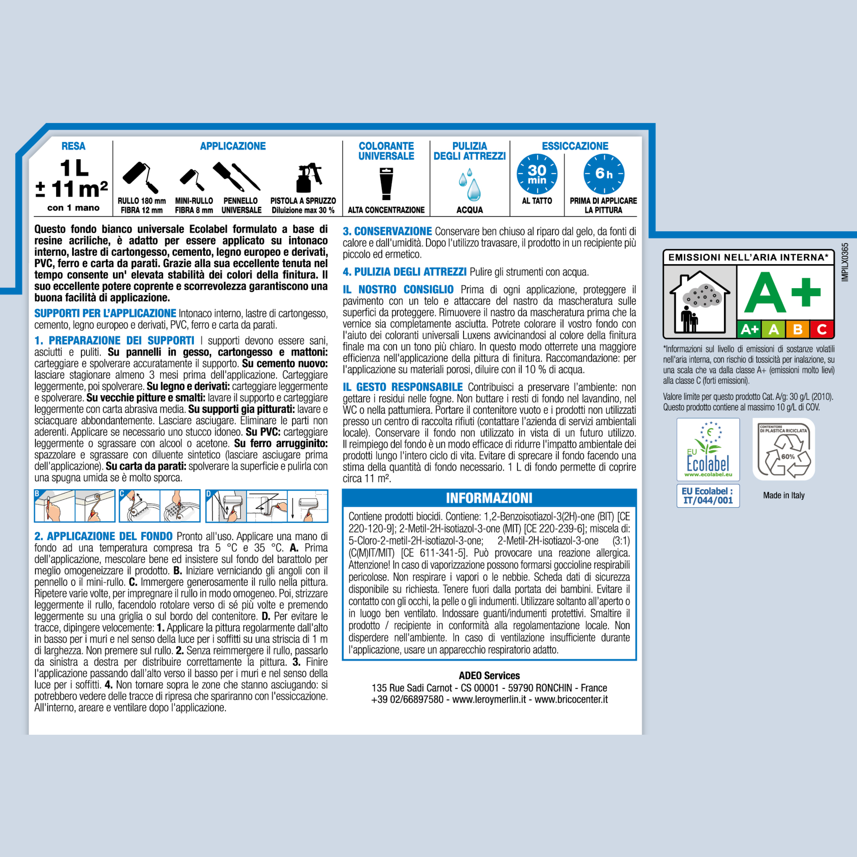 Fondo per pittura su cartongesso LUXENS universale base acqua 1 L 1 Kg - 5