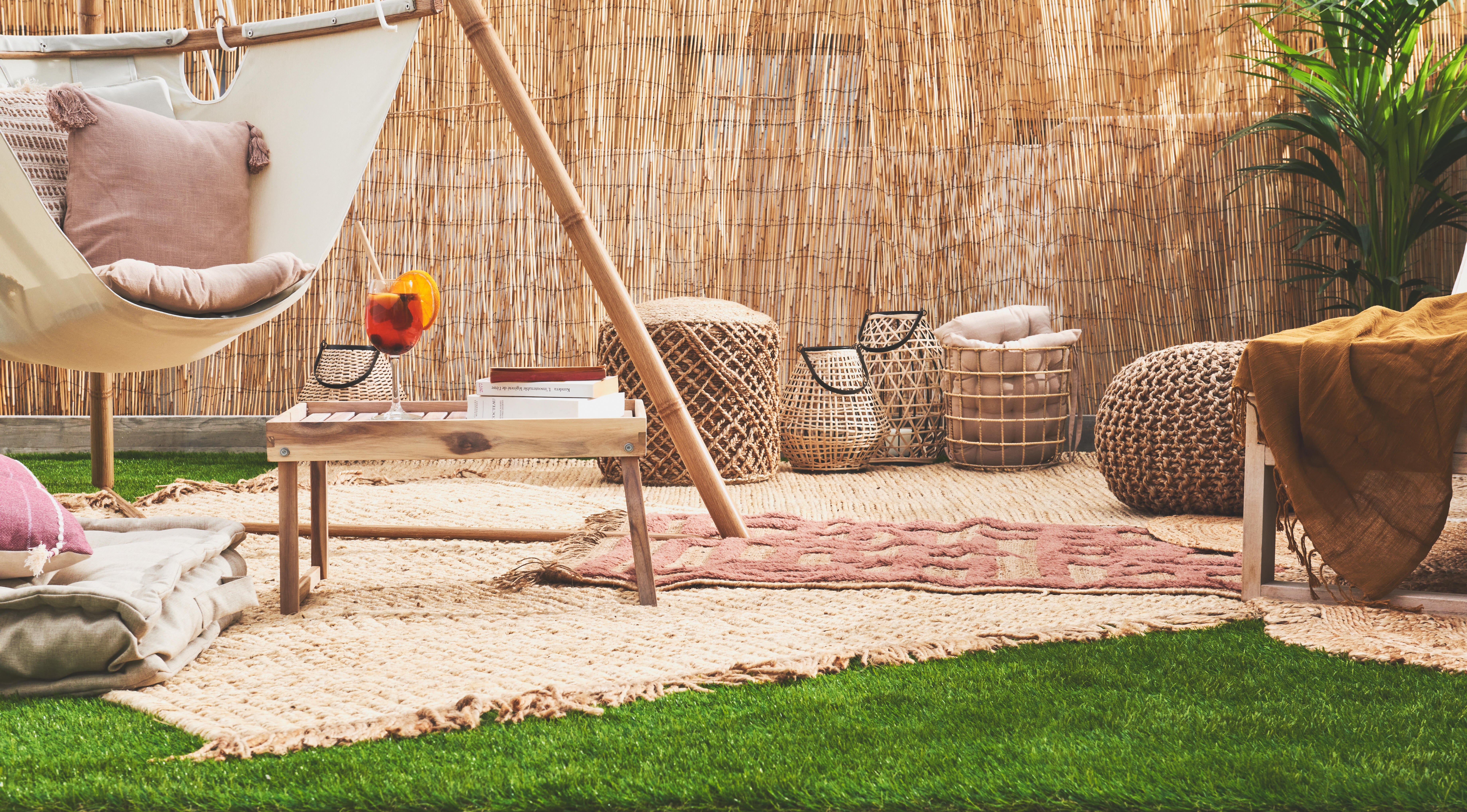 Cesto de bambu cuadricula 30x30 cm castanho - 7