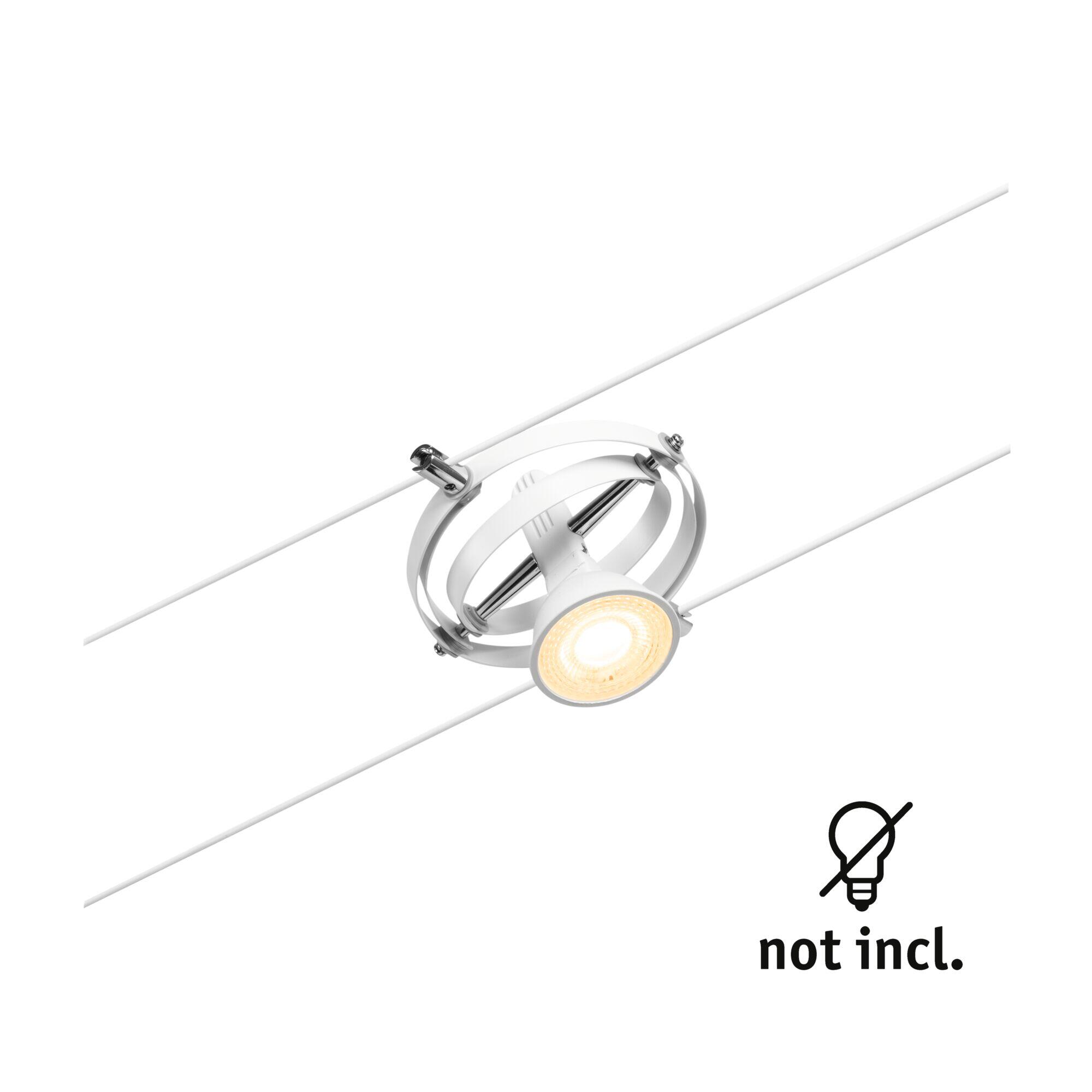 Spot Cardan individuel sur câble GU5.3 max 10W plastique blanc/chrome PAULMANN - 4