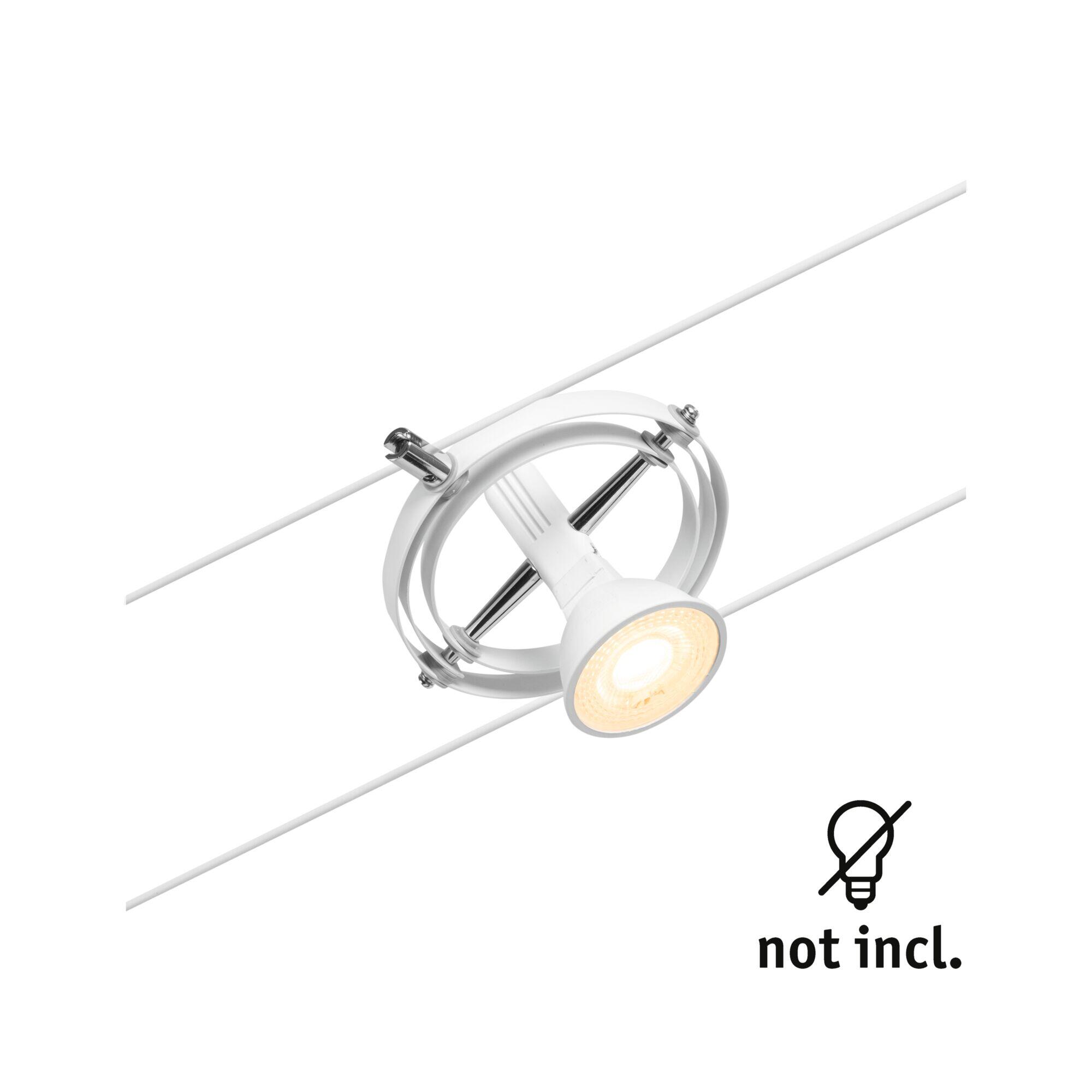 Spot Cardan individuel sur câble GU5.3 max 10W plastique blanc/chrome PAULMANN - 3