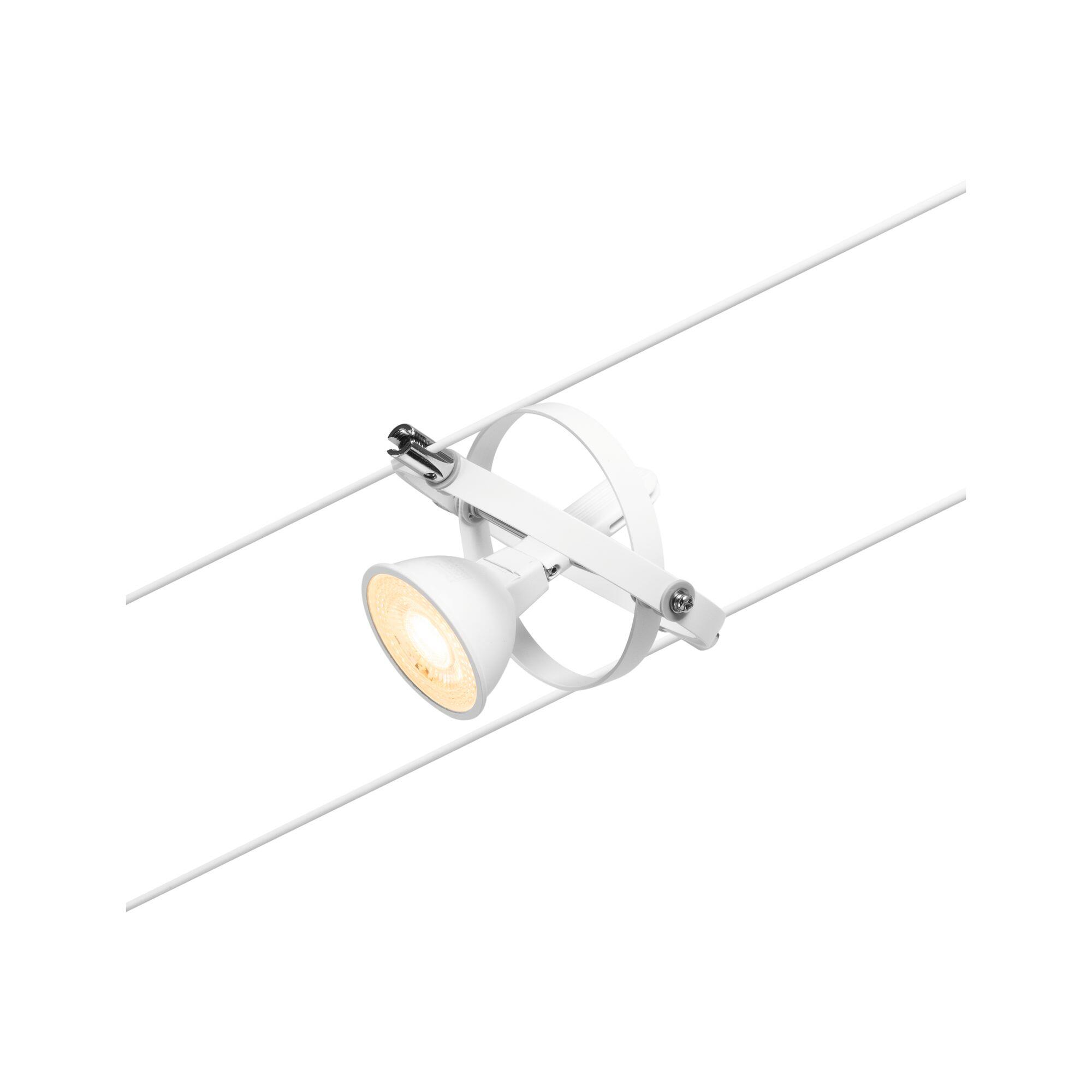 Spot Cardan individuel sur câble GU5.3 max 10W plastique blanc/chrome PAULMANN - 2