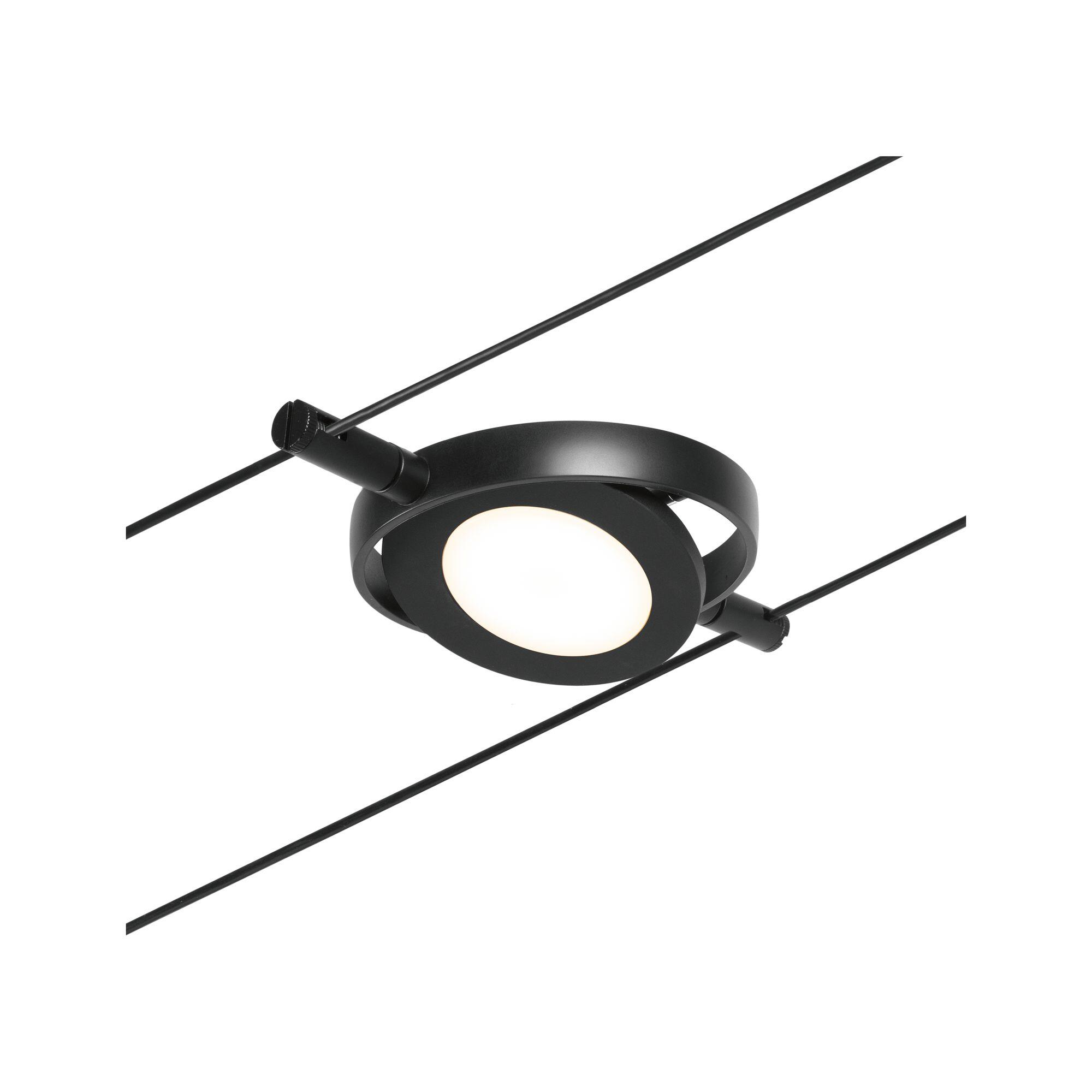 Spot RoundMac individuel sur câble 450lm métal noir mat/chrome PAULMANN ...
