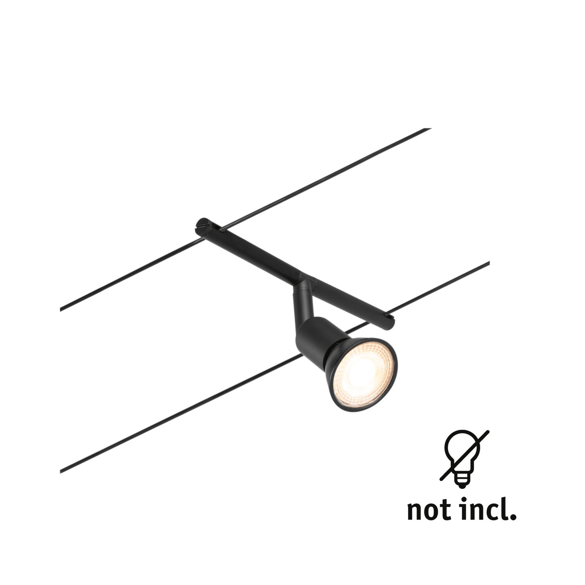 Spot Salt individuel sur câble GU5.3 max 10W plastique noir mat/chrome PAULMANN - 2