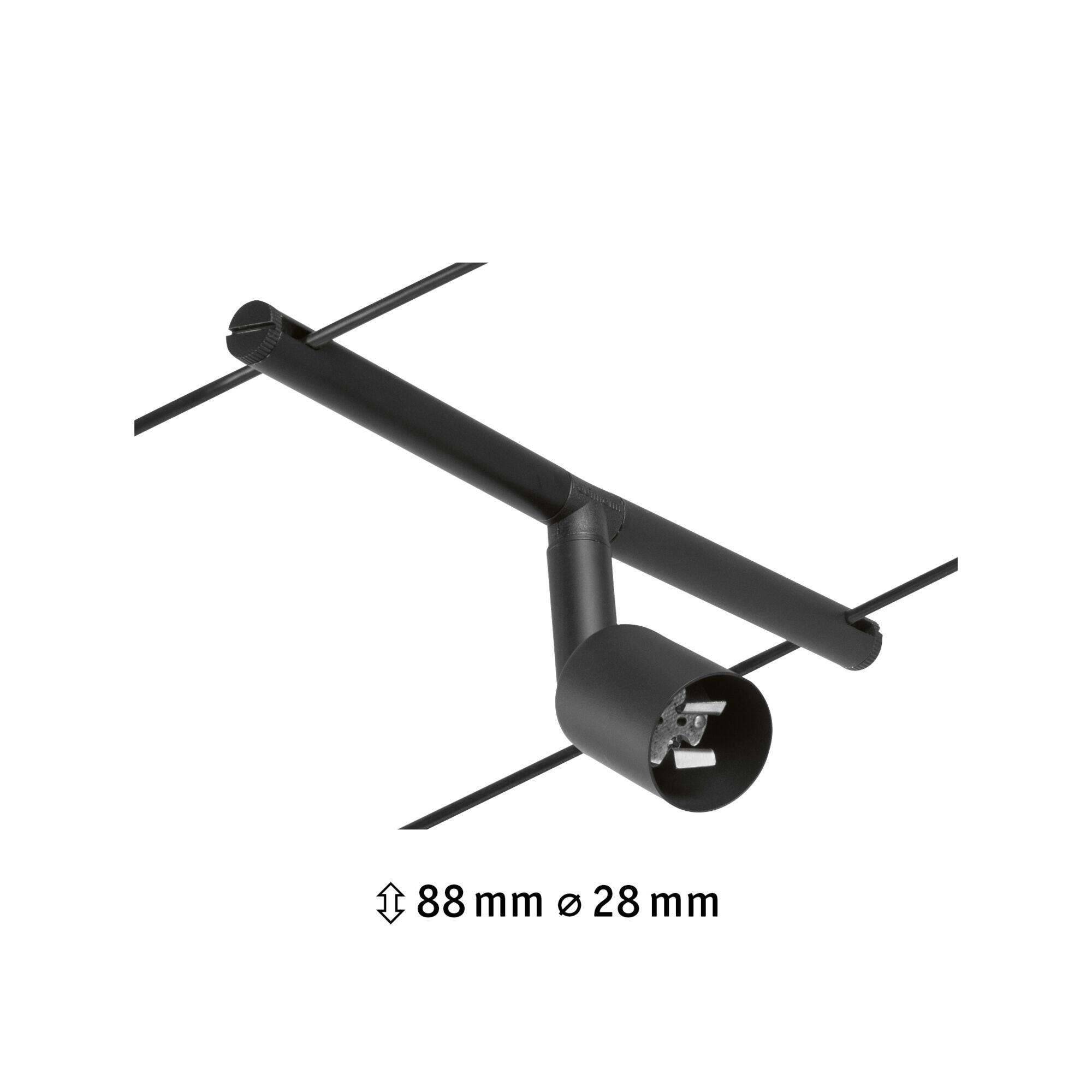 Spot Salt individuel sur câble GU5.3 max 10W plastique noir mat/chrome PAULMANN - 4