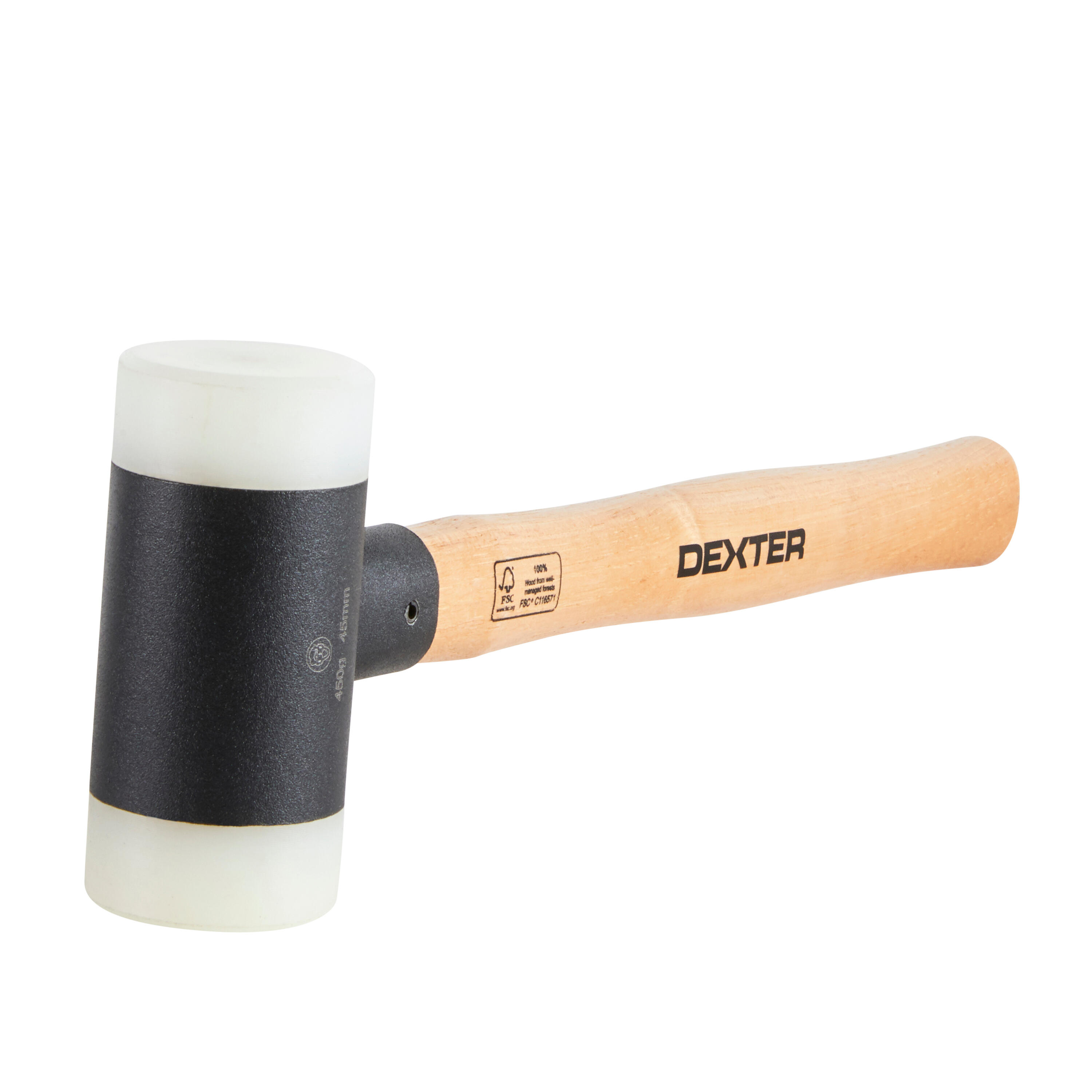 Młotek gumowy dwustronny  czarno biały 450 g Dexter - 6