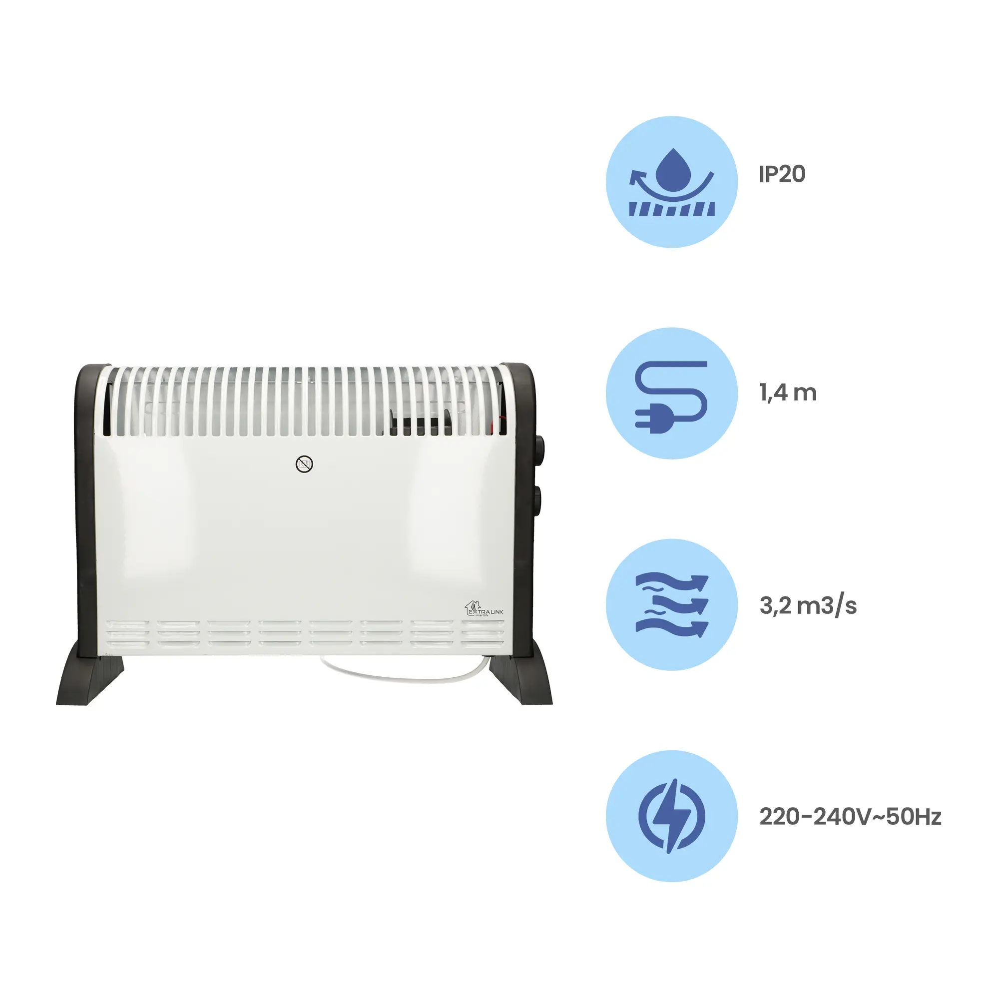 Grzejnik konwektorowy przenośny 2000W EXTRALINK - 7