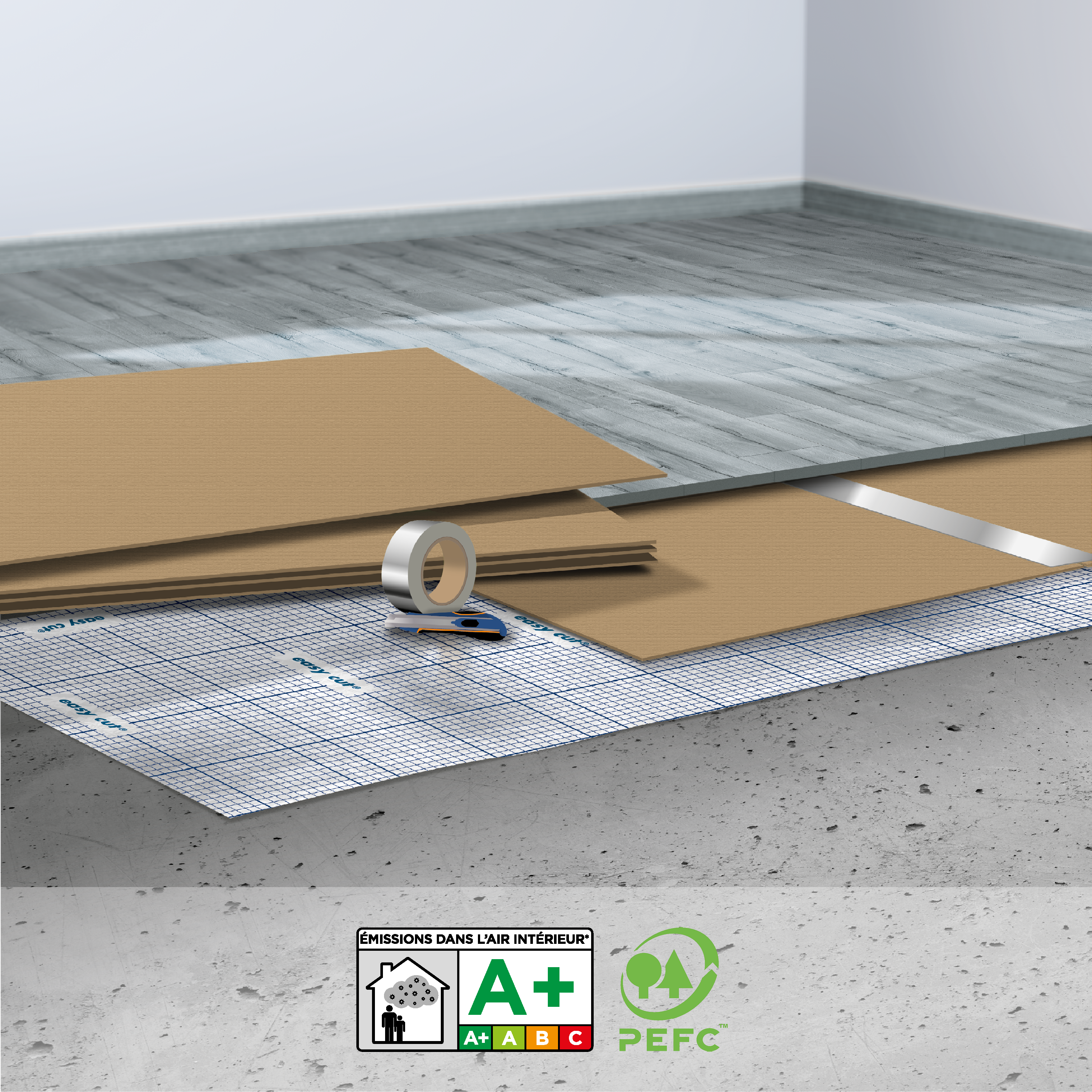 Sous-couche sol stratifié, Silence fibre de bois Ep.3 mm AXTON, 9.32 m² - 3