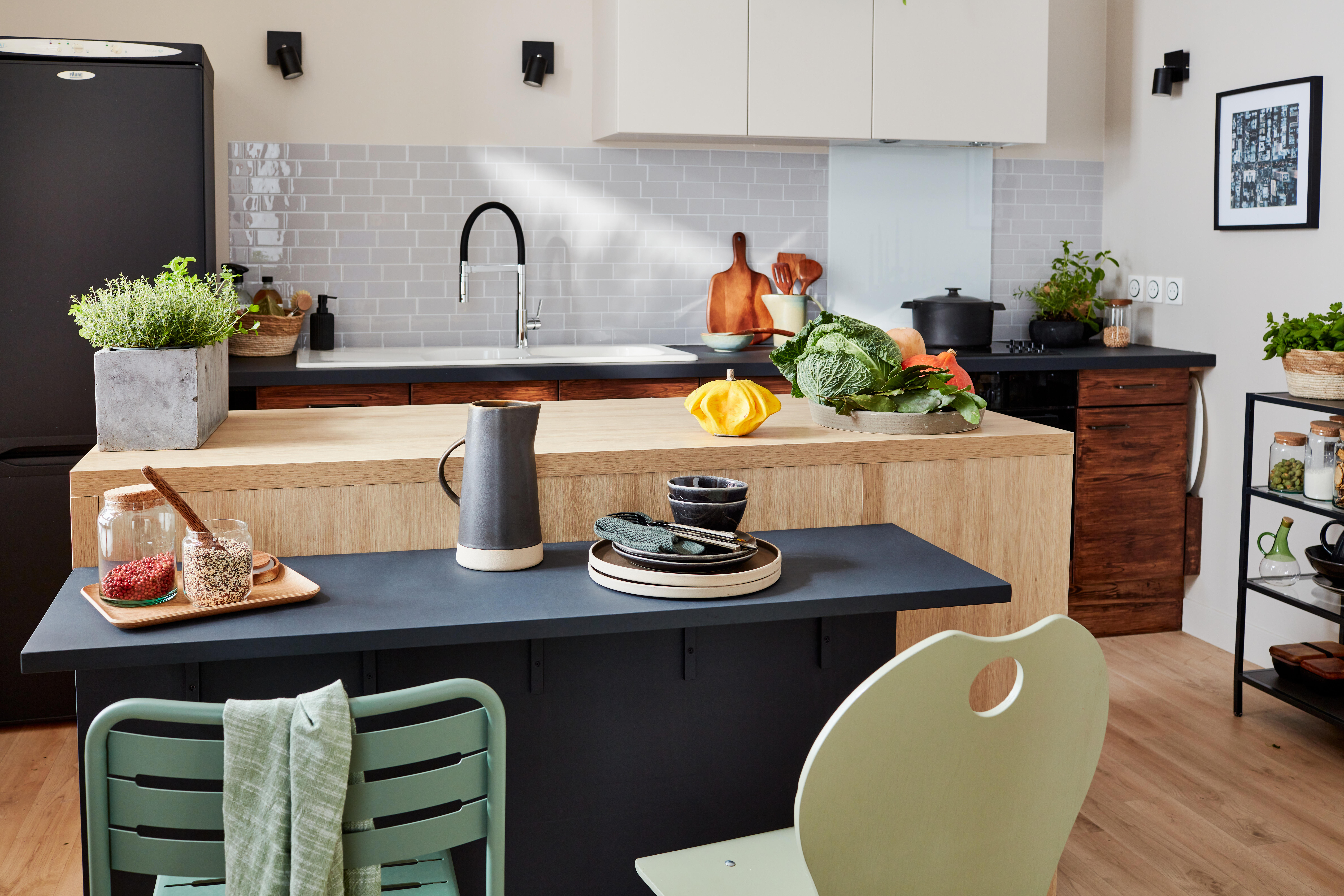 Plan de travail stratifié Chêne collection maison L.315 x P.65 cm, Ep.38 mm - 3