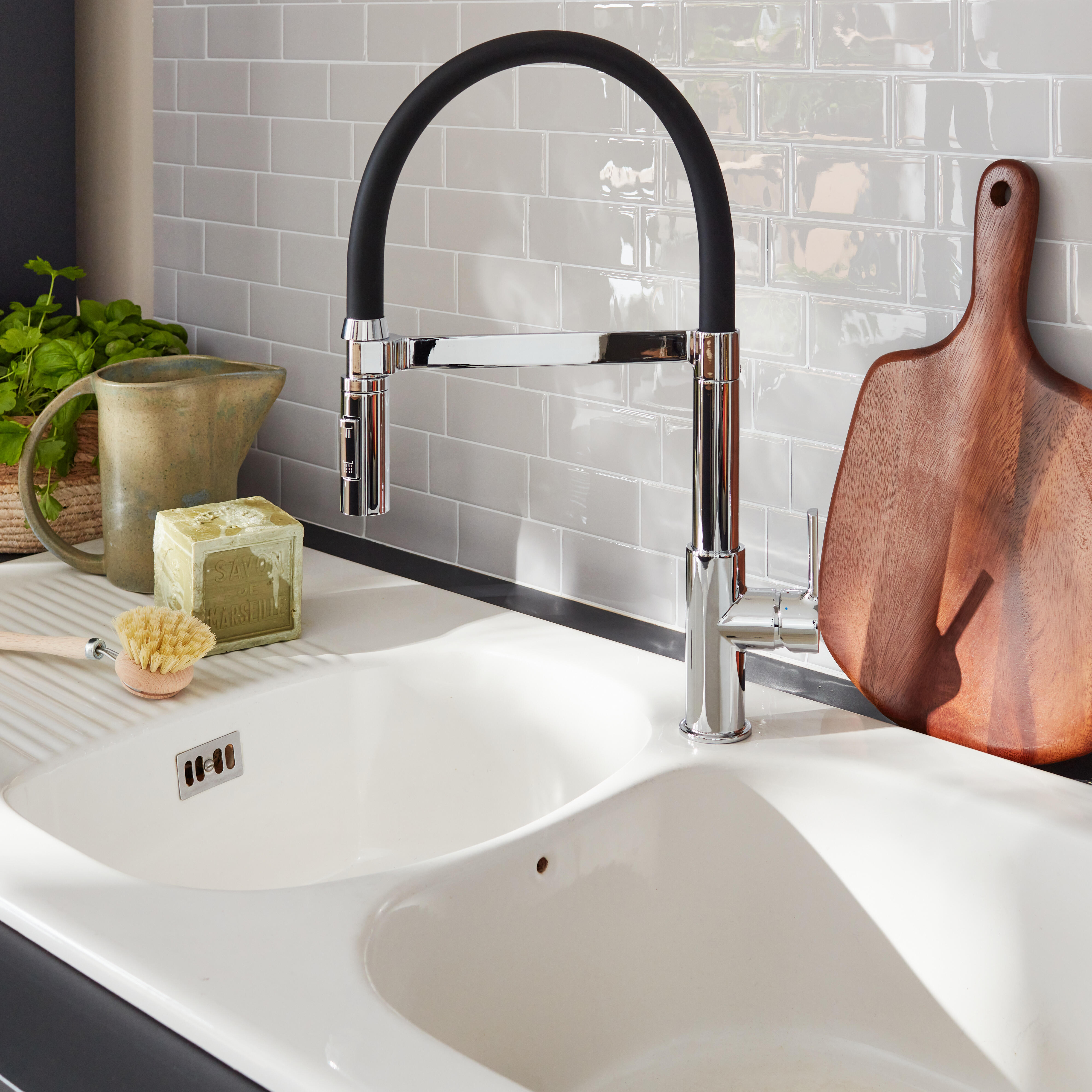 Pegatina mosaico gris / plata SMART TILES Metro Cassandra de 29x29cm - 4