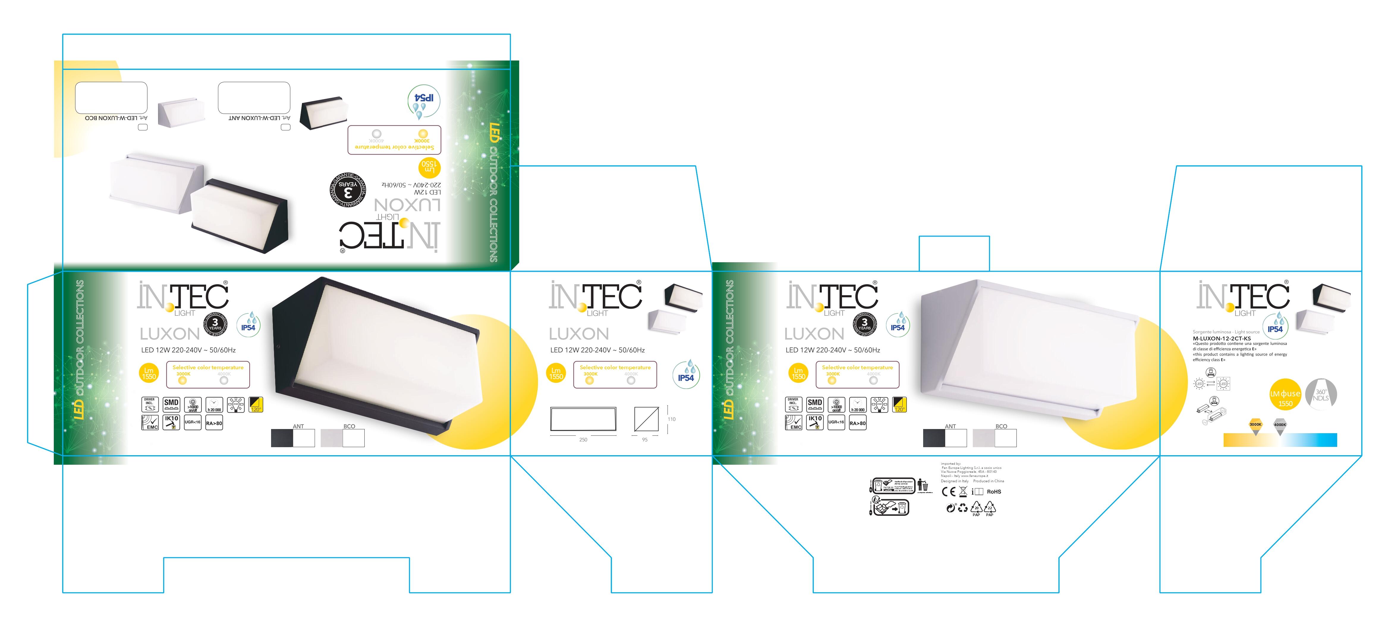 Applique LED moderno da esterno LED-W-LUXON BCO bianco IP54, con regolazione di temperatura 1620 lumen, FAN EUROPE - 4