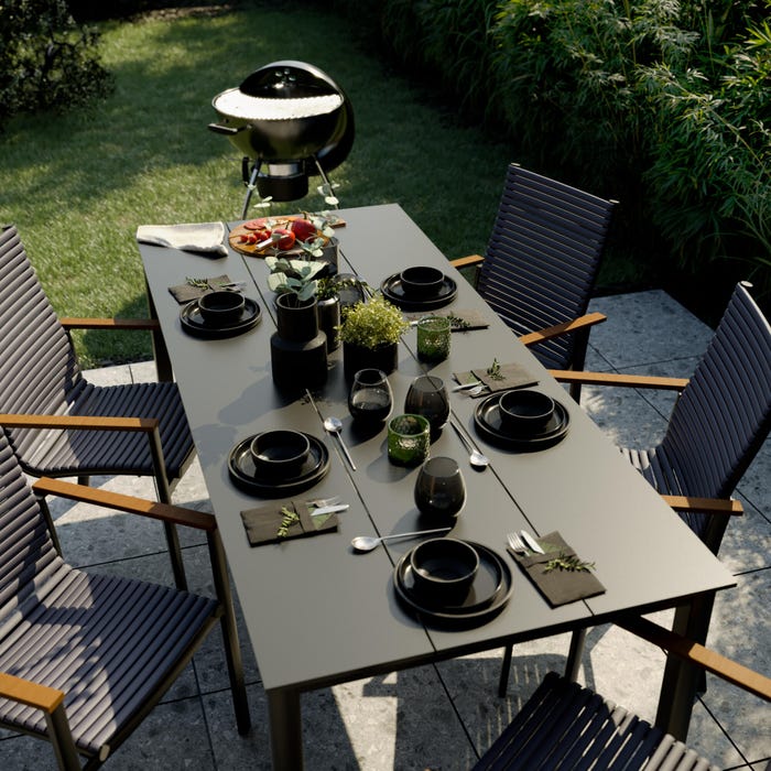 MESA NAT DORA II FIX 206X89X75CM GRIS