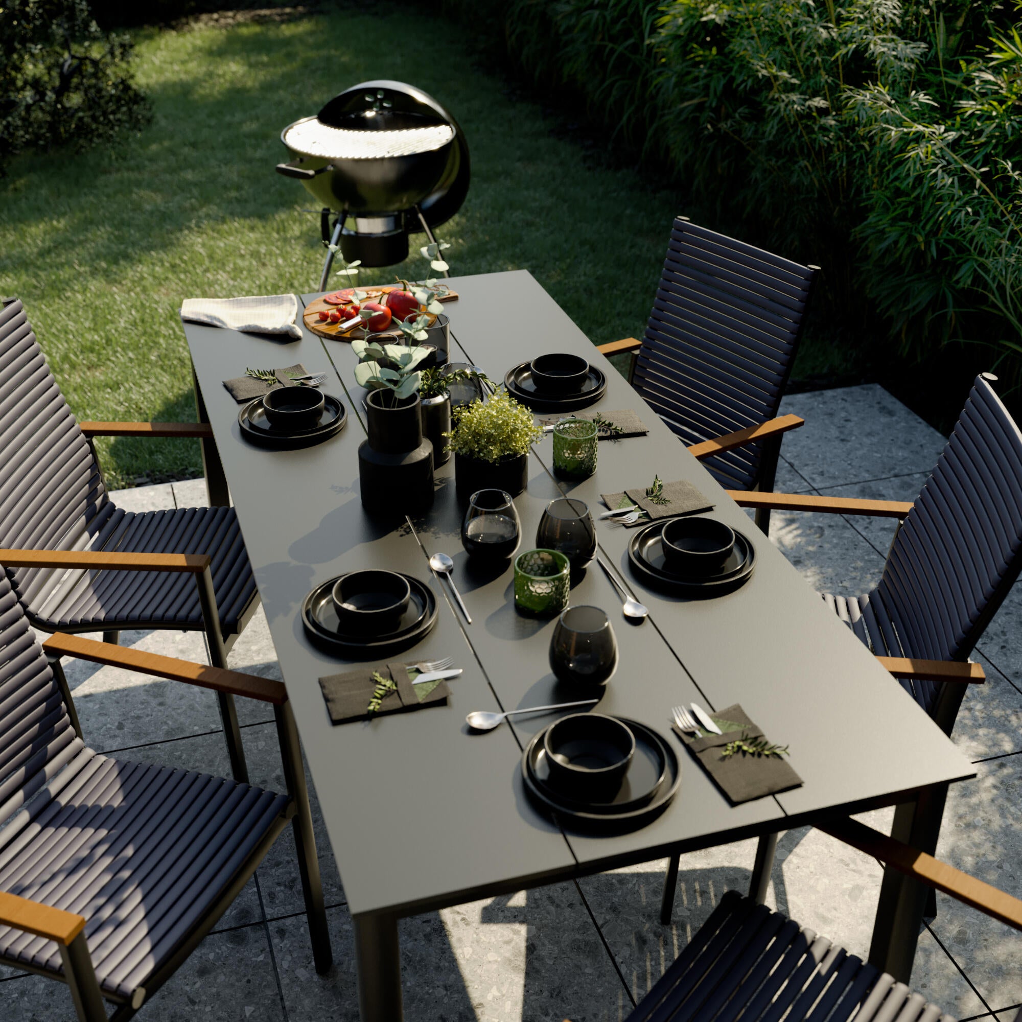 Mesa de jardín NATERIAL Dora II Fix de aluminio de 89x75x206 cm - 4