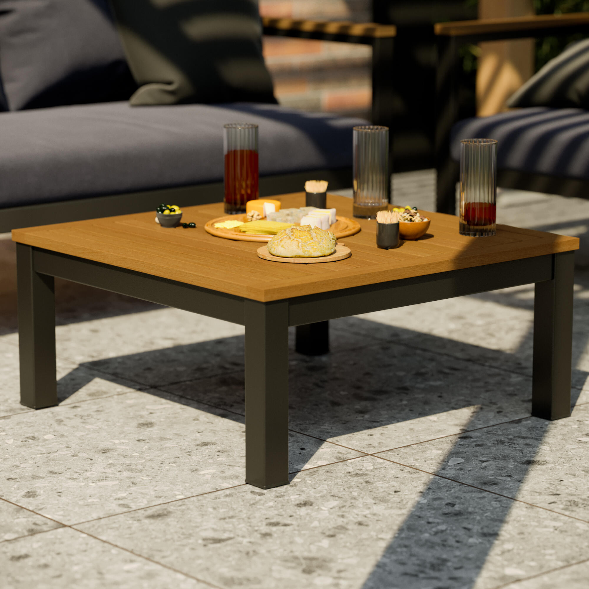 Conjunto jardim relax sofá e mesa alumínio cinzento Oris II Naterial - 12