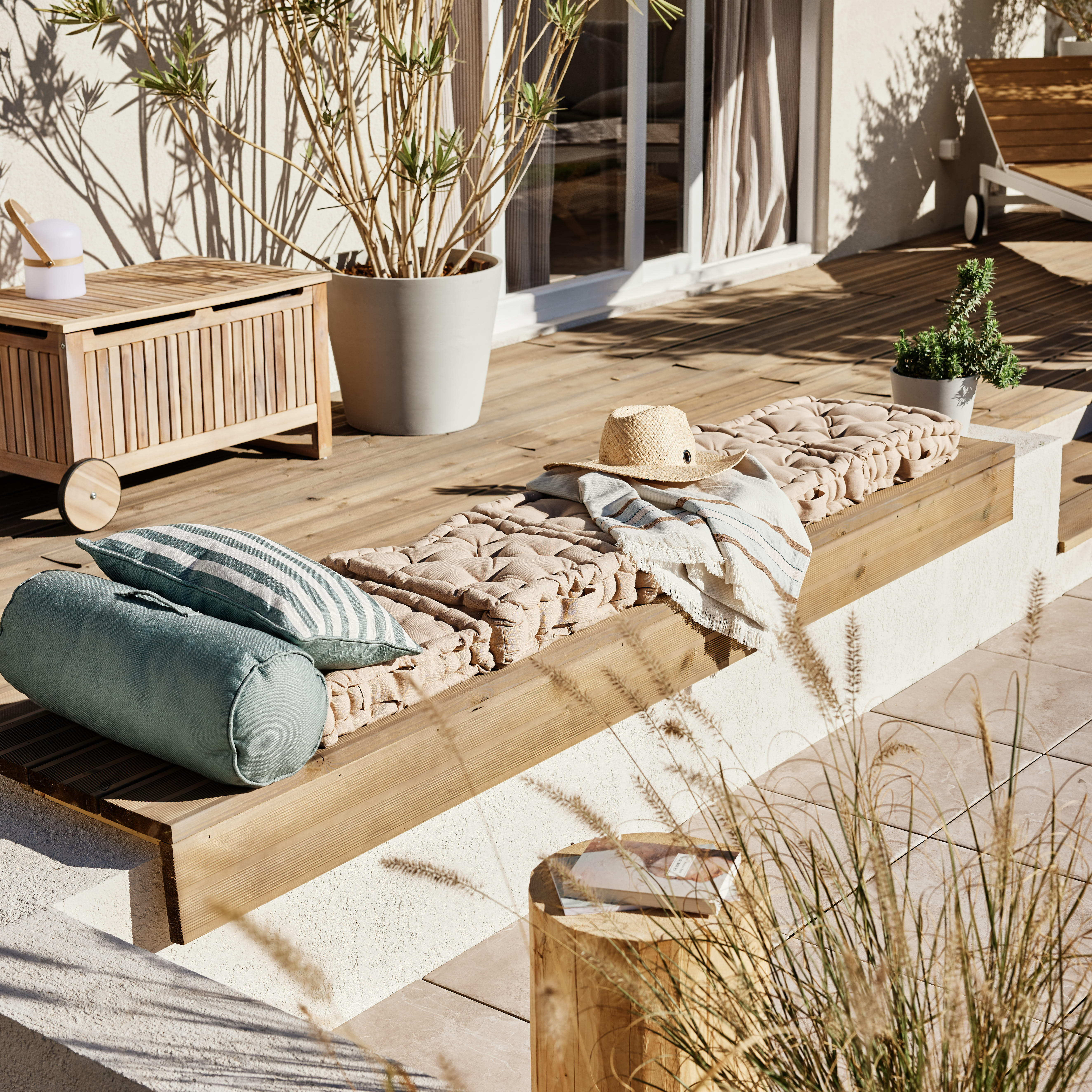 Coussin de sol Luck, déperlant, beige l.40 x H.40 cm INSPIRE - 11