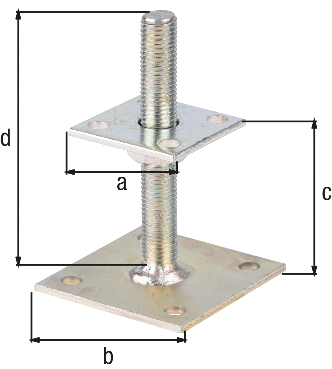 Support de poteau plein acier, ALBERTS, H.15.5 cm - 3